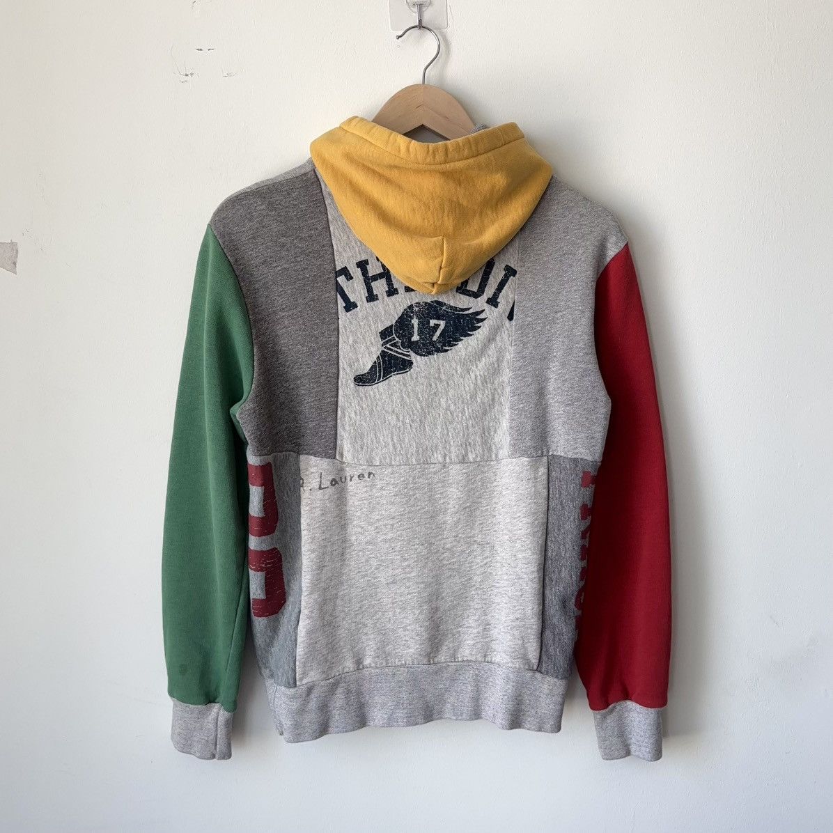 Polo Ralph Lauren Patchwork Colorblock Hoodie Varsity Stencil 50th Spellout Size US S / EU 44-46 / 1 - 6 Thumbnail