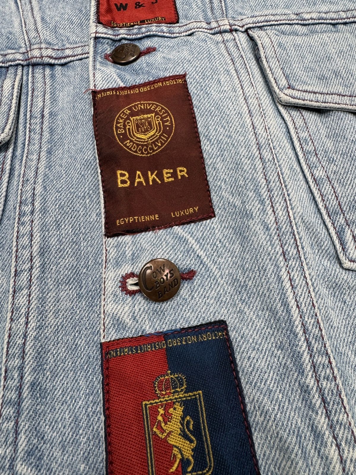 Other Vintage Italian Denim Jacket Rare Patchwork Details boxy cut Size US L / EU 52-54 / 3 - 4 Thumbnail