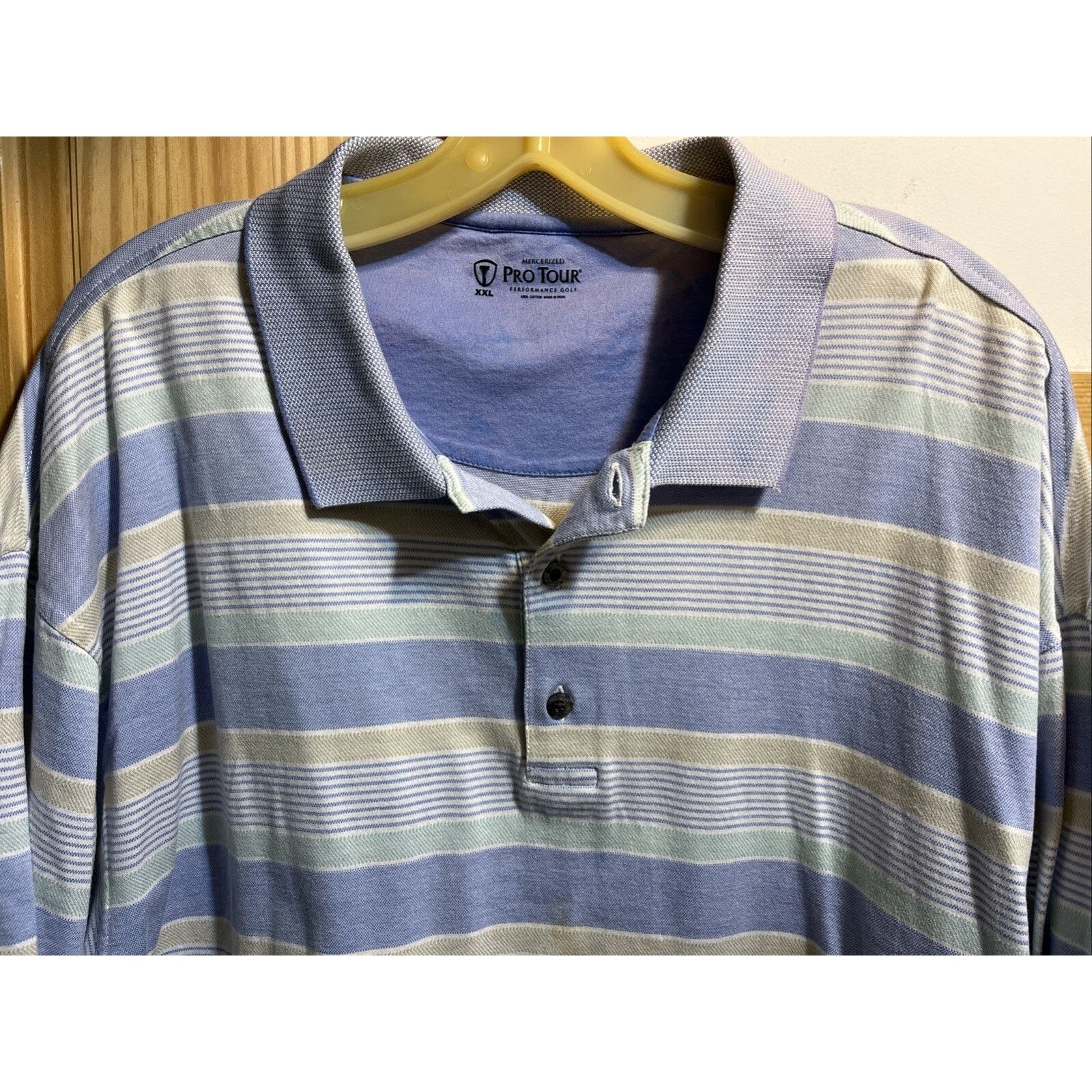 Other Pro Tour Performance Men’s XXL Blue Striped Golf Polo Shirt Size US XXL / EU 58 / 5 - 4 Thumbnail