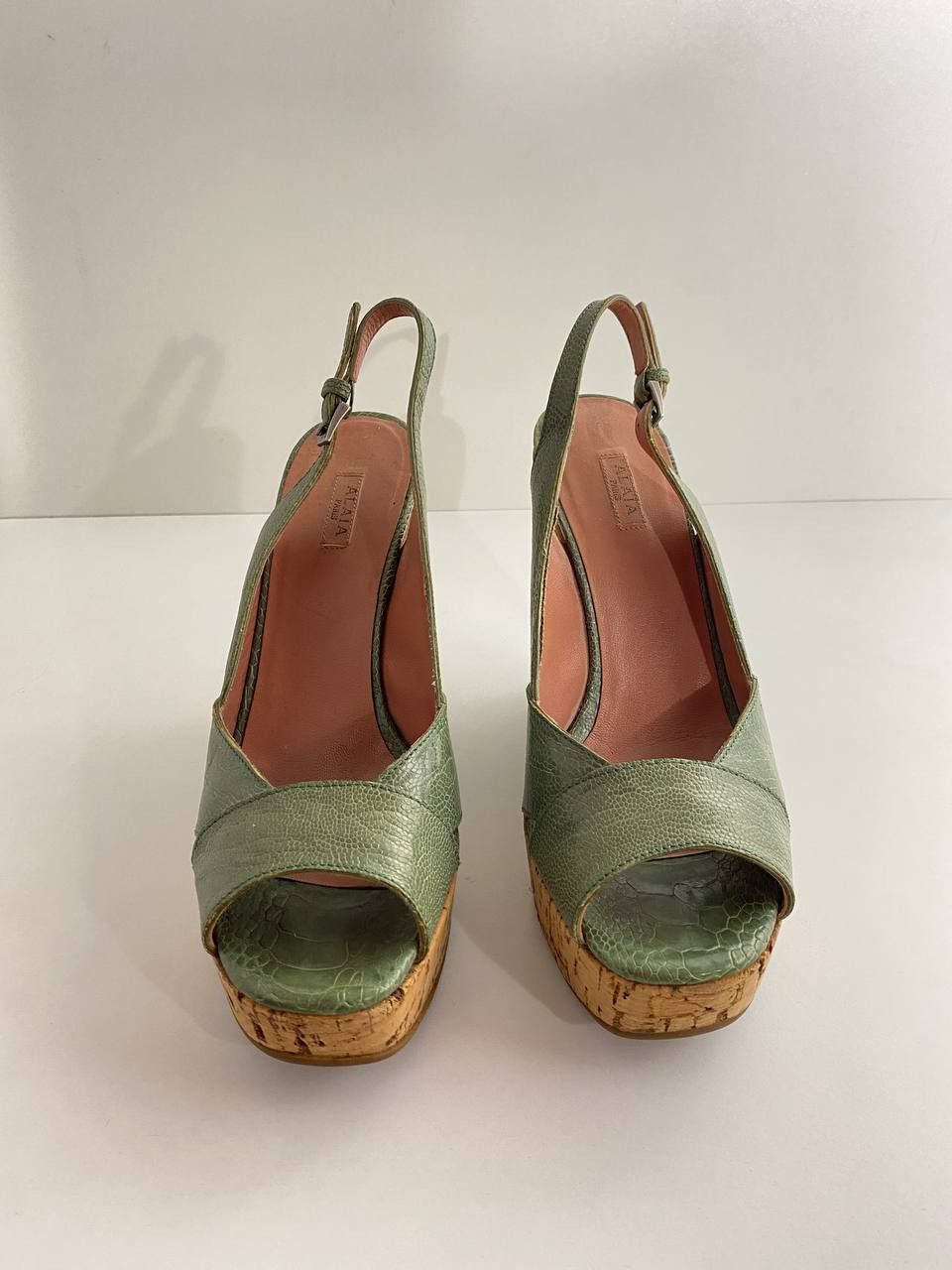 Alaia Alaia Paris Snakeskin Platform Peep Toe Heels Vintage Y2K Size US 6.5 / IT 36.5 - 5 Thumbnail