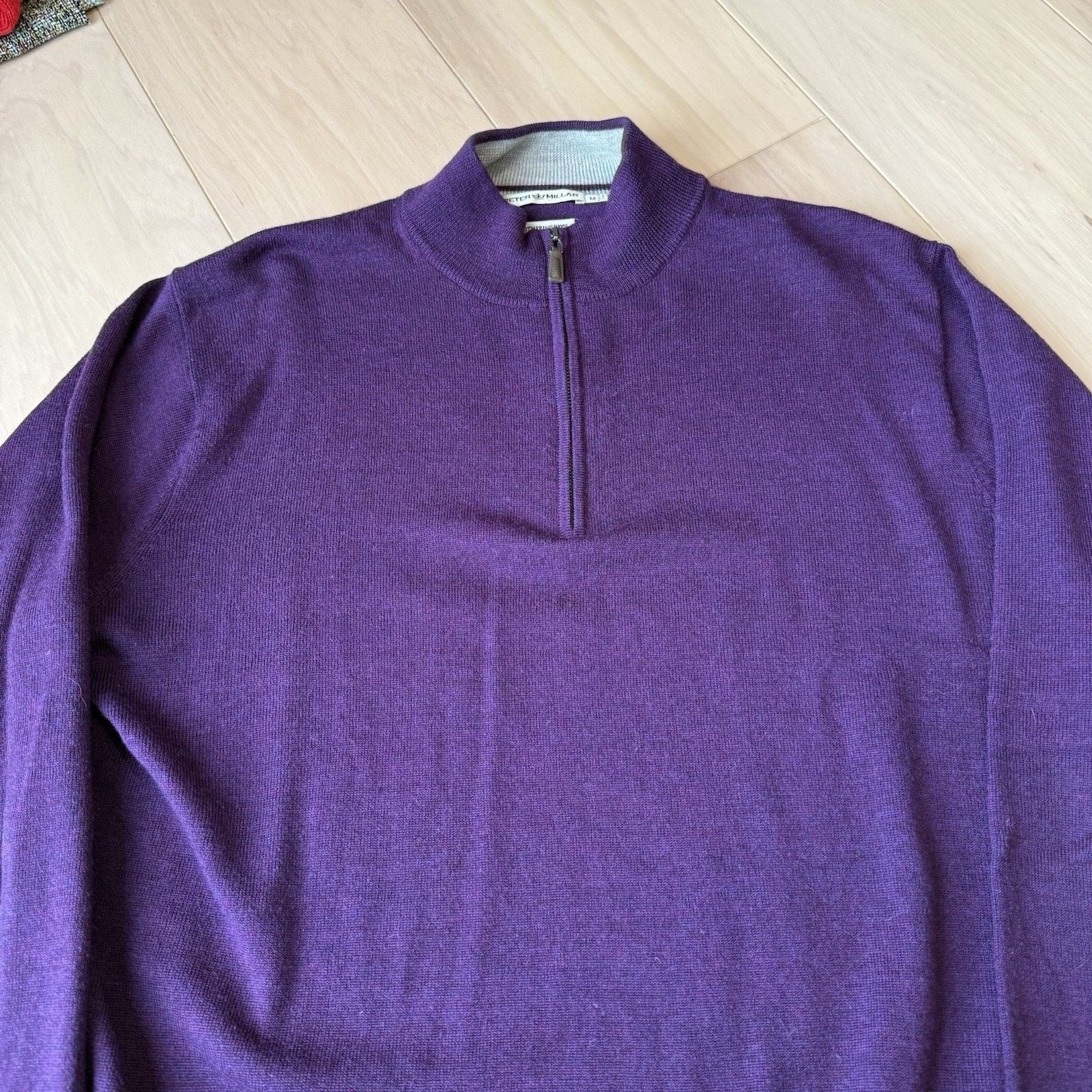 Peter Millar Peter Millar Merino Wool 1/4 Zip Pullover Medium Purple Size US M / EU 48-50 / 2 - 3 Thumbnail
