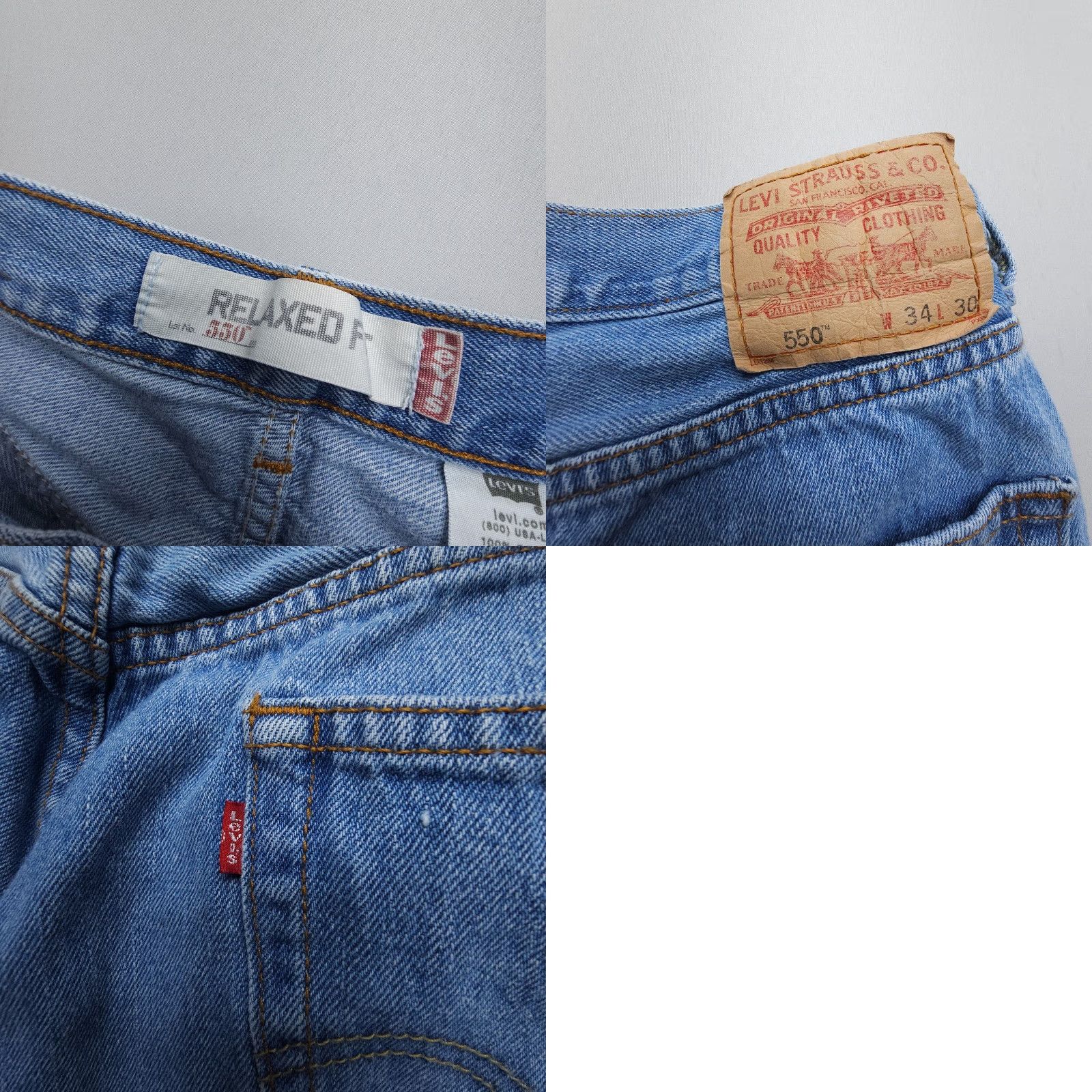Levi's VINTAGE Levi's 550 Jeans Men 34 x 28.5 Relaxed Tapered Blue Denim 5-Pocket American 90s Theme Mens Size US 34 / EU 50 - 8 Thumbnail