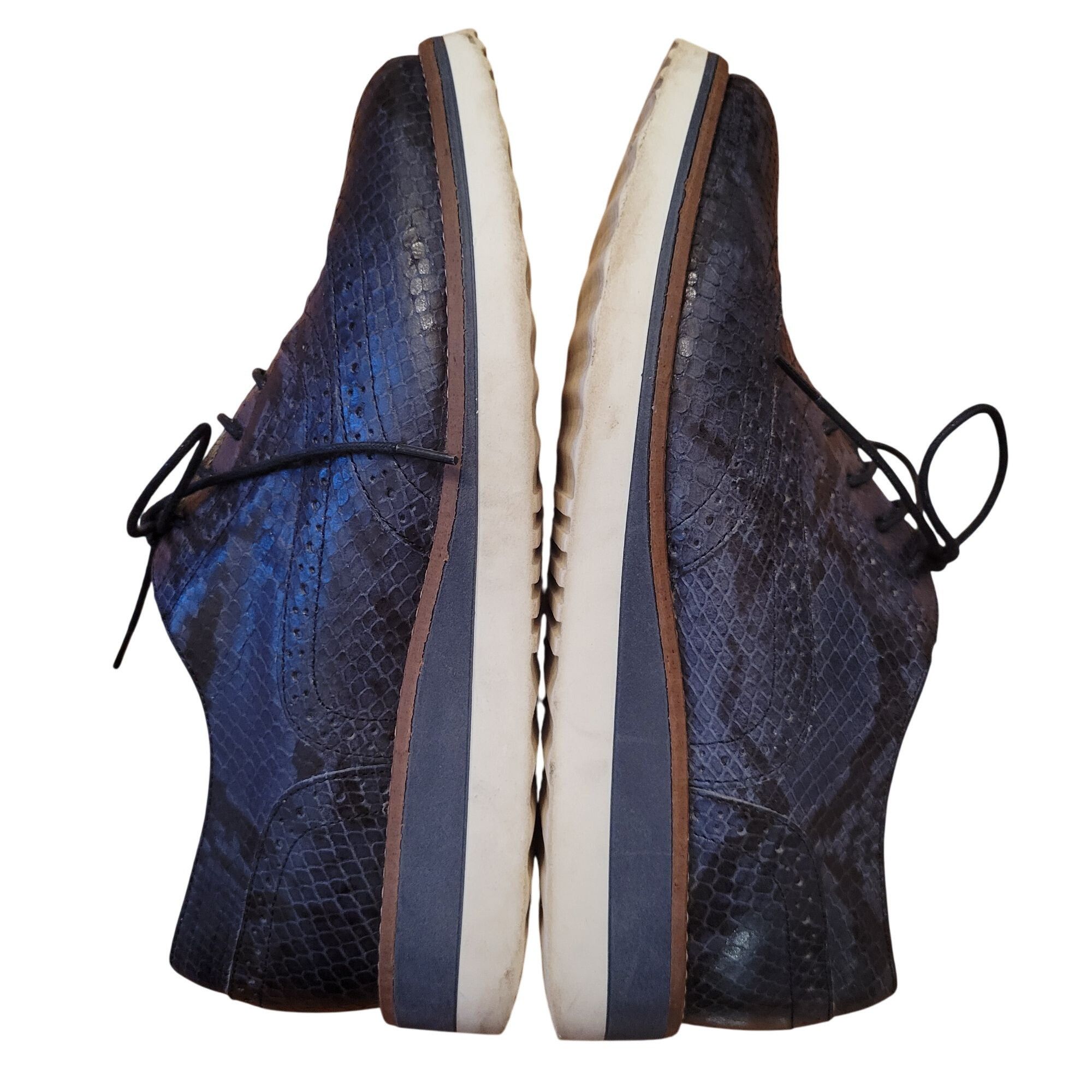 Boden Boden 38 Blue Snakeskin Leather WILLA Platform Brogue Oxford Size US 8 / IT 38 - 5 Thumbnail