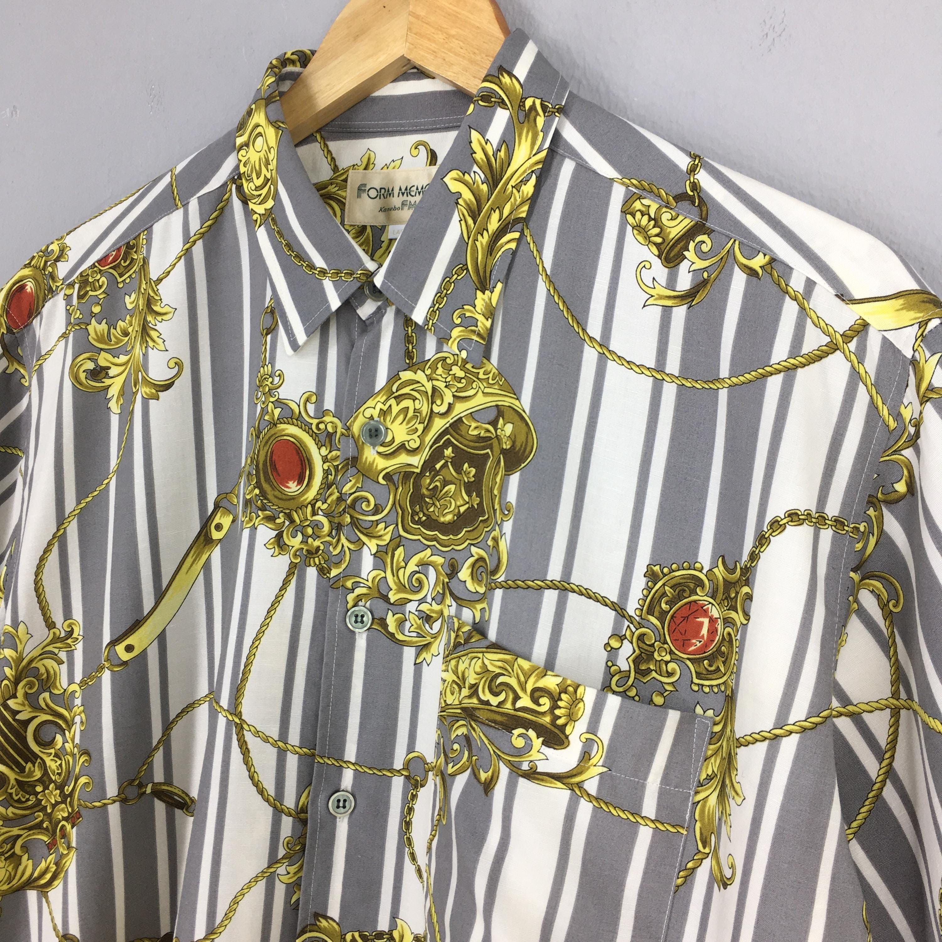 Vintage Vintage 90s Novelty Baroque Rayon Shirt Large Size US L / EU 52-54 / 3 - 3 Thumbnail