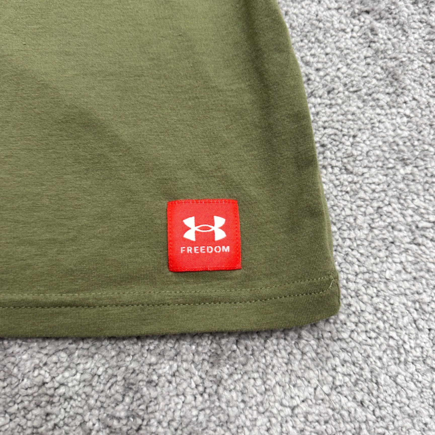 Under Armour Under Armour Freedom T-Shirt Men 3XL Olive Green United By Land Tee Shirt Crew Neck Lightweight Breathable Solid Logo Classic Outdoor Mens Size US XXL / EU 58 / 5 - 5 Thumbnail