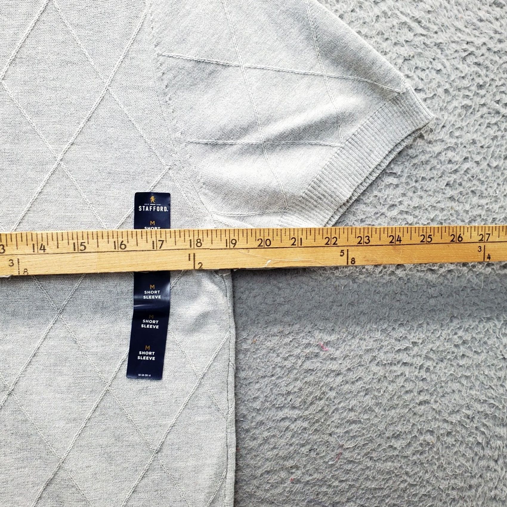Stafford Stafford Polo Shirt Mens M Gray Polo Shirt Mens Gray Heather Short Sleeve Cotton Stafford Sportswear Shirt Mens Black? Size US M / EU 48-50 / 2 - 4 Thumbnail