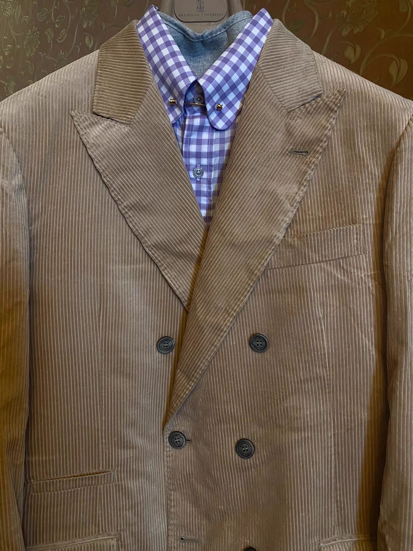 Brunello Cucinelli BC Double-Breasted Corduroy Suit Size 50 Size 50R - 2 Thumbnail