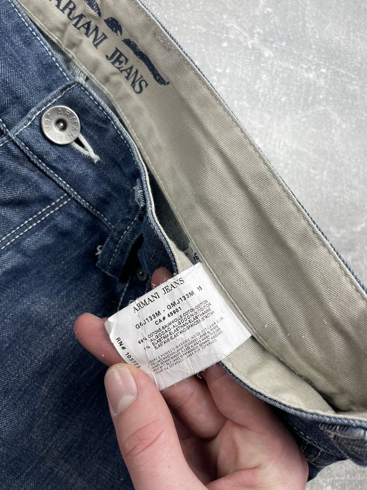 Armani Armani Jeans Vintage 00s Indigo 007 AJ Logo Denim Jeans Size US 33 - 13 Thumbnail