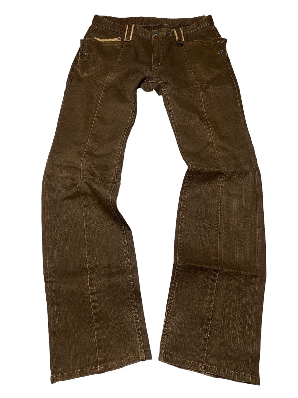 If Six Was Nine Nicole Club Flared Mudwash Leather Jeans Size US 30 / EU 46 - 1 Thumbnail