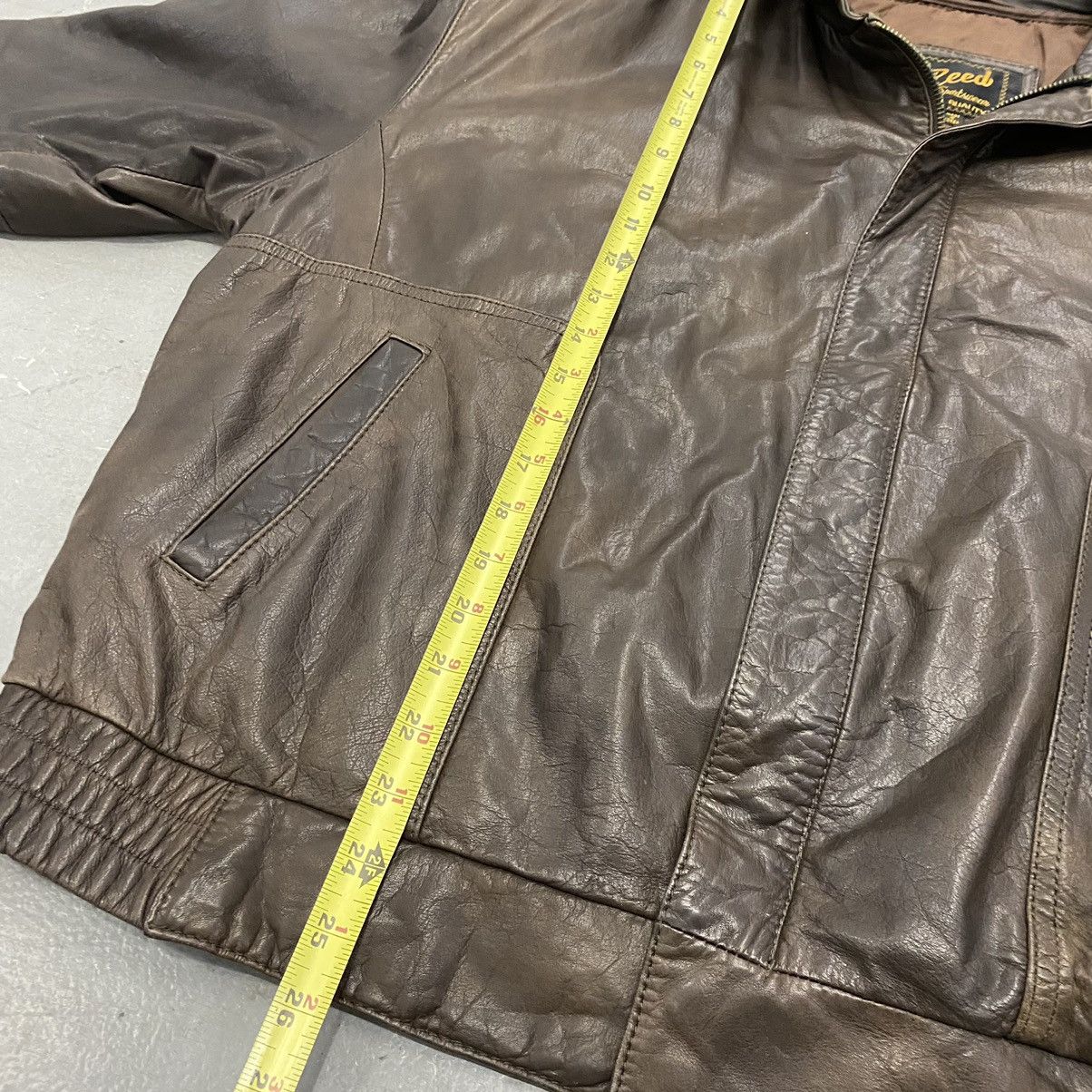Reed × Vintage Vtg 80s 90s Reed Sportswear Brown Leather Jacket Moto Biker Size US XL / EU 56 / 4 - 3 Thumbnail