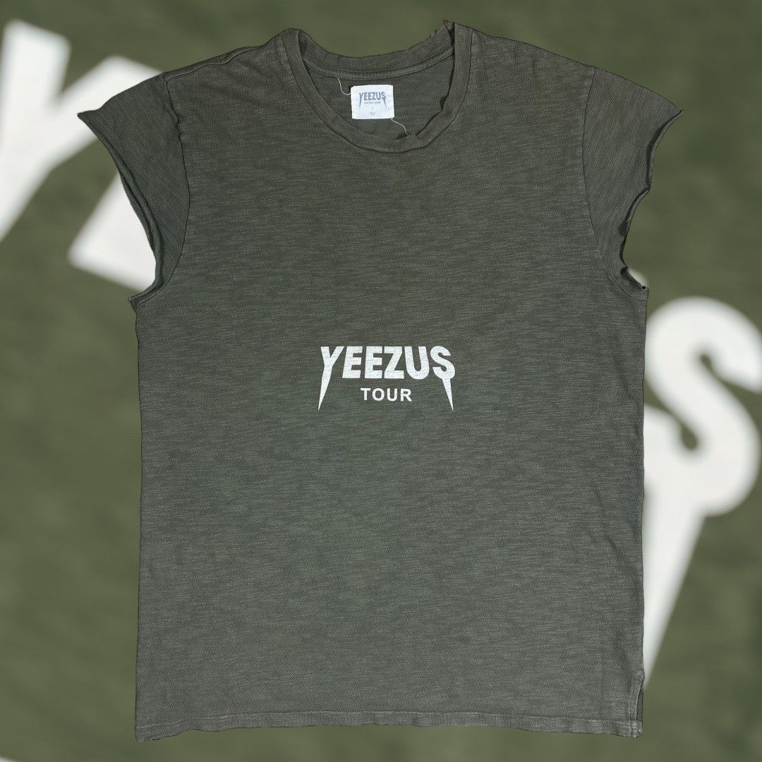 image of Olive Kanye West Yeezus Tour Cutt Off Sleeve, Men's (Size Small)