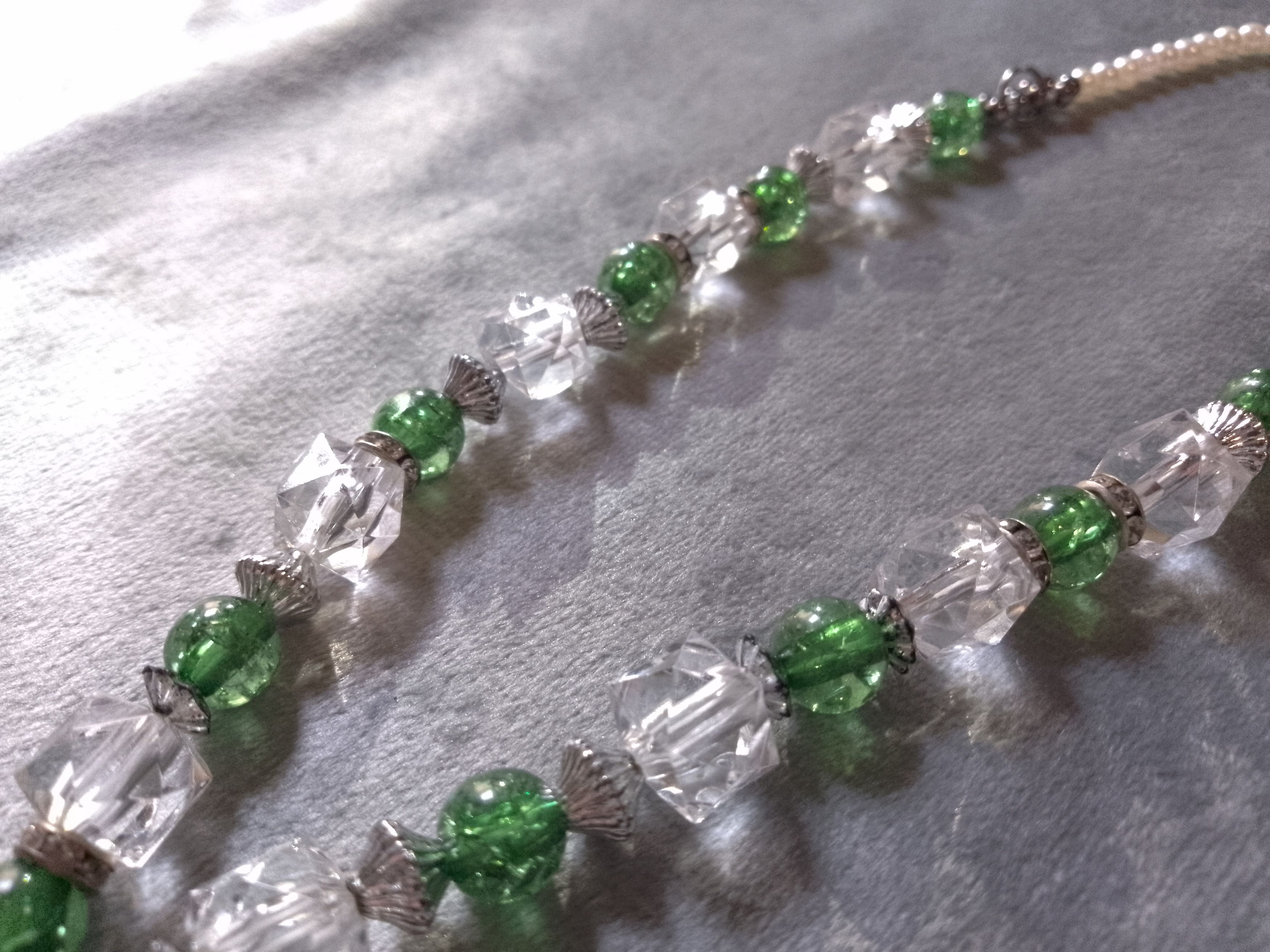 Handmade Necklace Long Green Earrings Crystal Pendant Tree of Life Size ONE SIZE - 9 Thumbnail