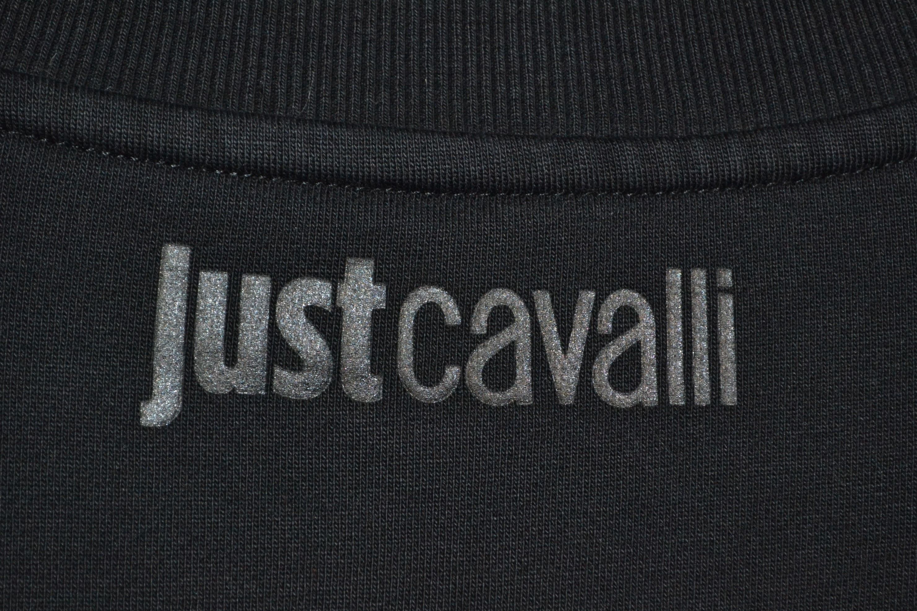 Just Cavalli Roberto M Black Cotton Skull Print Sweatshirt