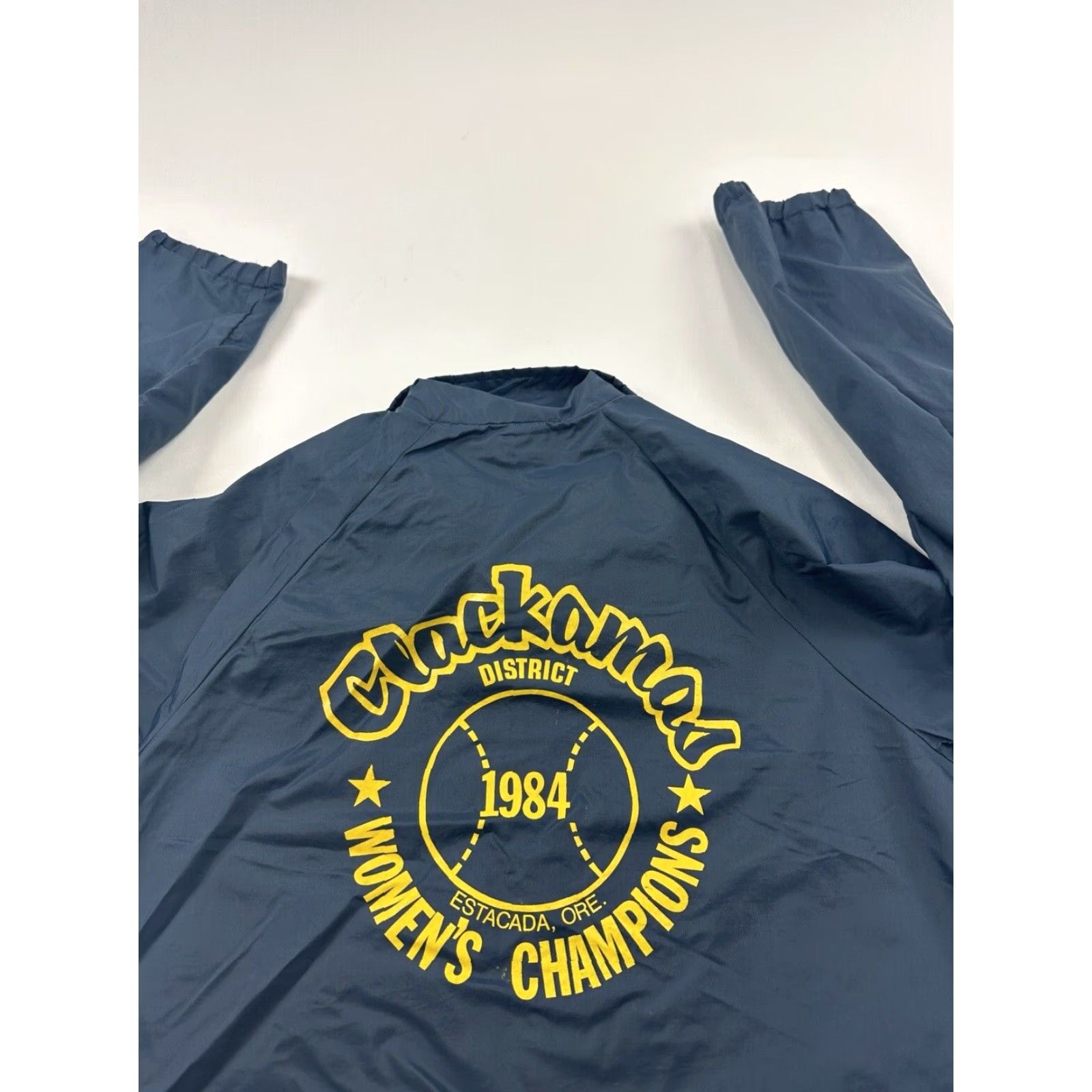 Soffe VINTAGE Soffe Jacket Unisex Adults M Blue Embroidered Clackamas Womens Champions 80s USA Windbreaker Baseball Size M / US 6-8 / IT 42-44 - 7 Thumbnail