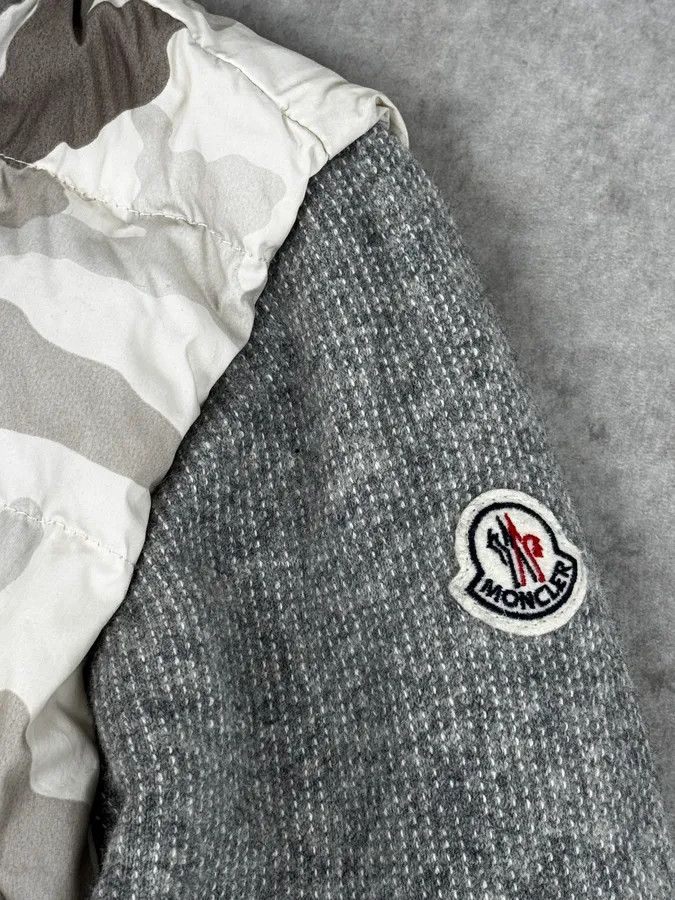 Moncler Moncler Grey Wool Camouflage Hybrid Puffer Jacket Size US L / EU 52-54 / 3 - 10 Thumbnail