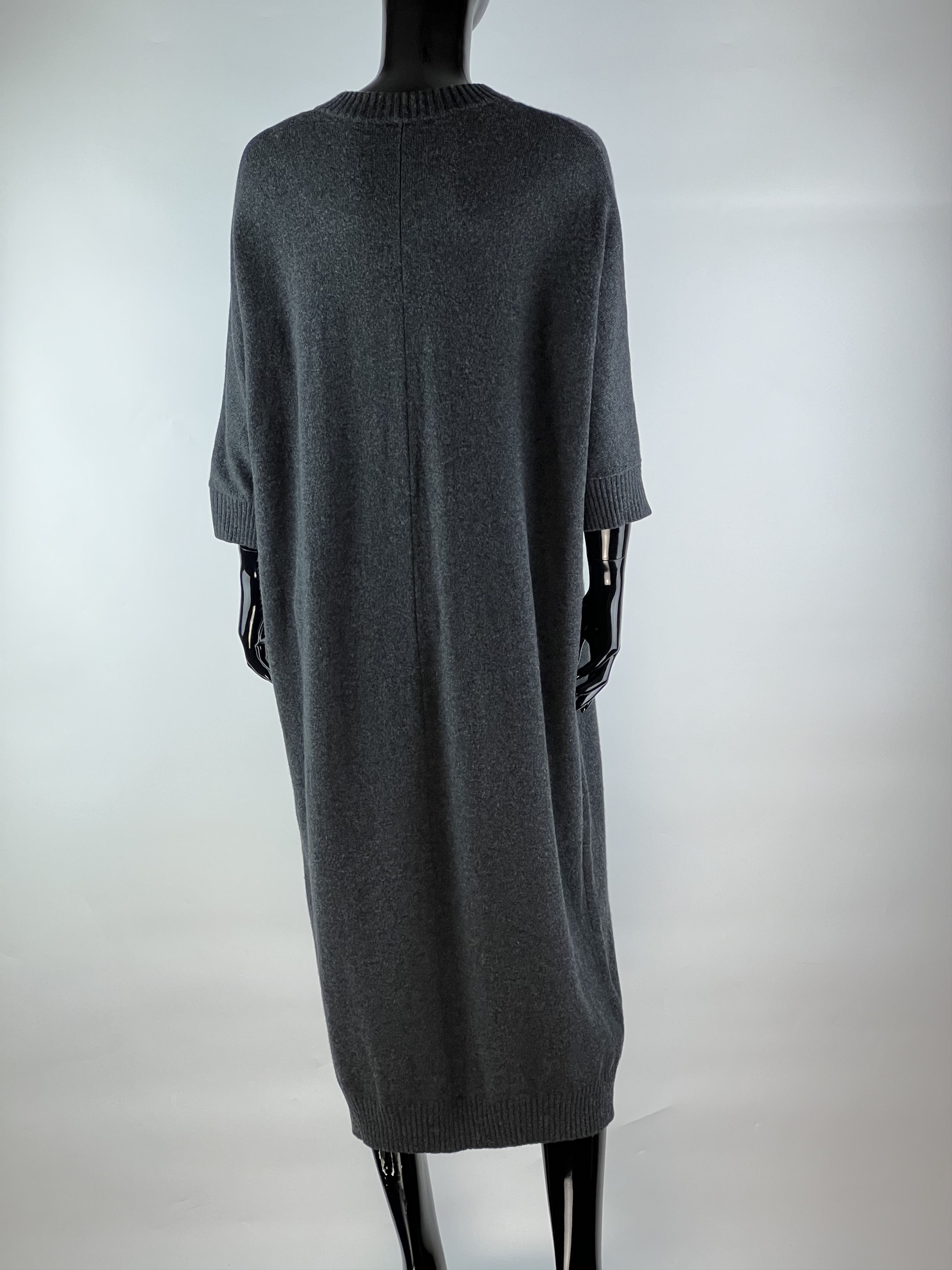 Cos COS 100% Wool Gray Maxi Dress Size XS/S Oversized Size XS / US 0-2 / IT 36-38 - 3 Thumbnail