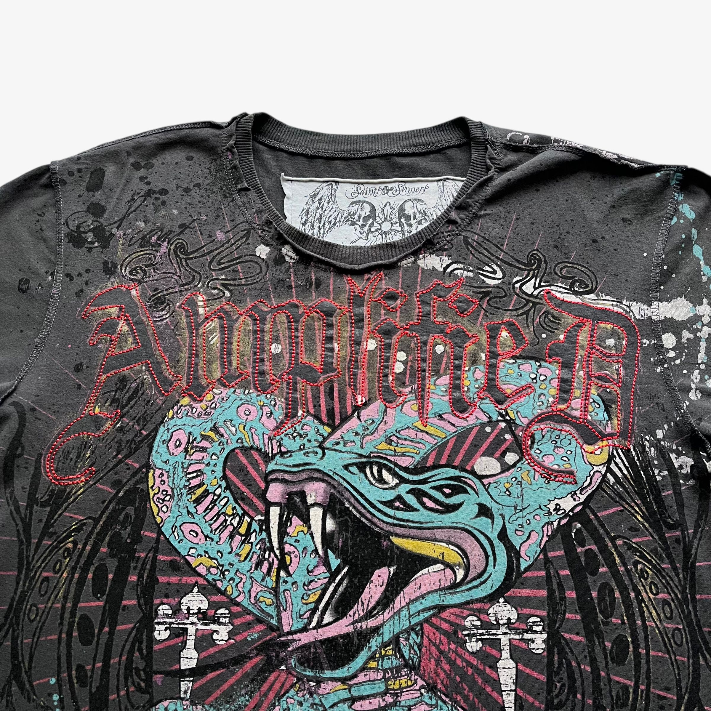 Amplified Vintage Y2K Men's Amplified Snake Print T-Shirt Size US L / EU 52-54 / 3 - 4 Thumbnail