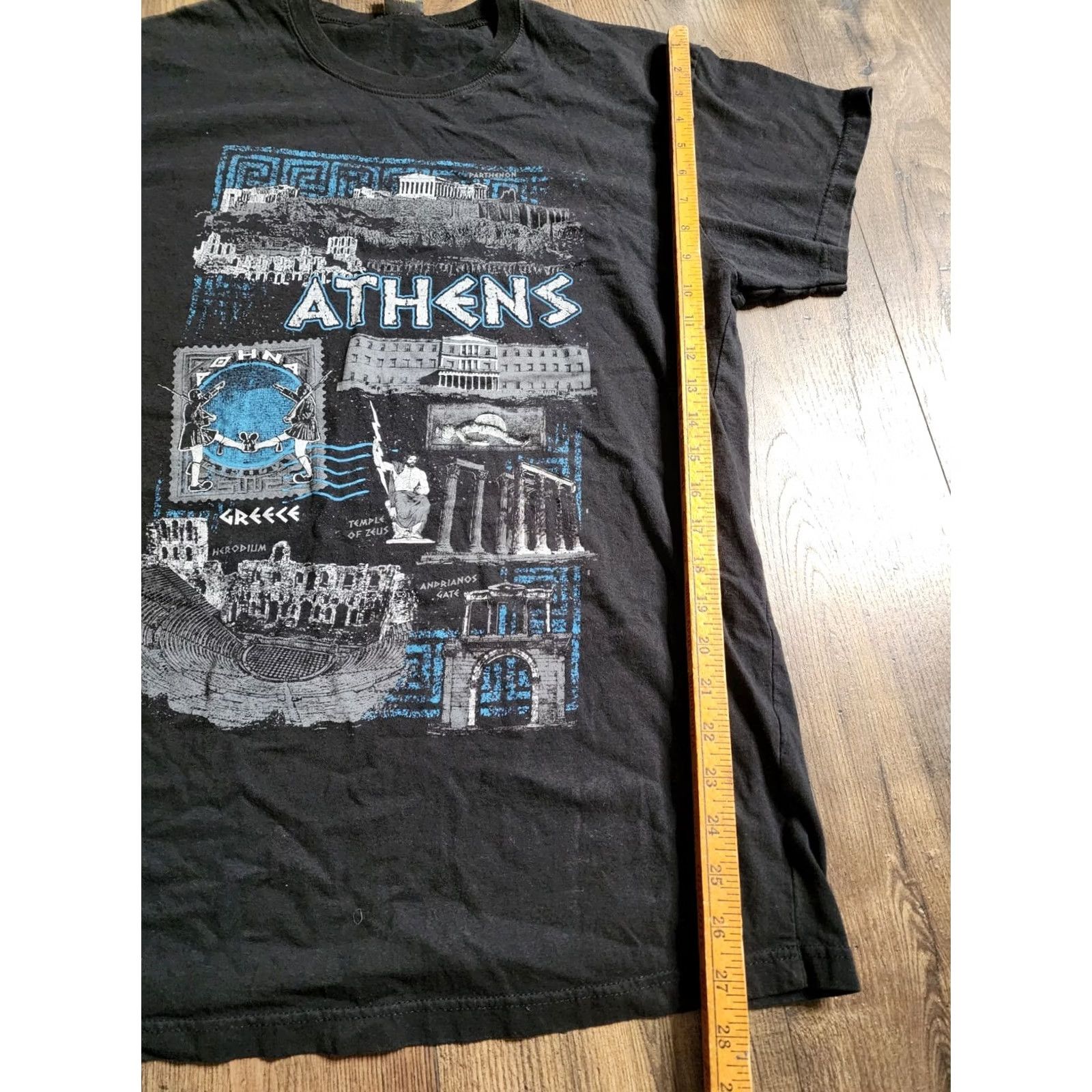 Vintage VINTAGE Athens Parthenon Greece Acropolis T Shirt Mens XL Black Cotton Short Sleeve Crew Neck Unisex Adults Travel Souvenir Pattern: Solid Size US XL / EU 56 / 4 - 2 Thumbnail