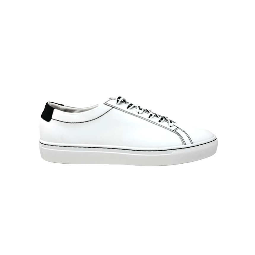 The Kooples The Kooples White Leather Lace-Up Sneakers w Contrast Stitch Size US 9 / EU 42 - 1 Thumbnail