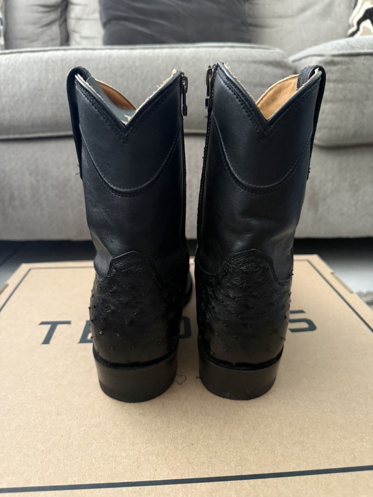 Tecovas Tecovas “The Dean” in Onyx Ostrich Size US 9 / EU 42 - 4 Thumbnail
