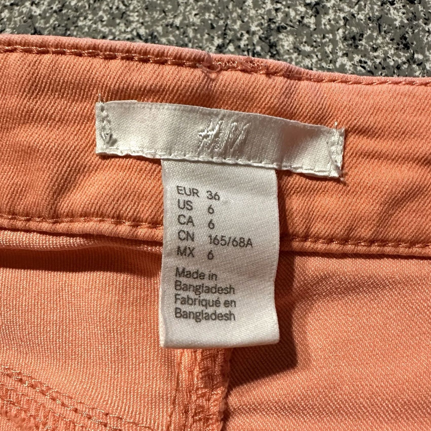 H&M H&M Pants Womens 6 Jegging Skinny Mid Rise Stretch Peach Orange 26x29 Front Button Zip Casual Size 26" / US 2 / IT 38 - 5 Thumbnail