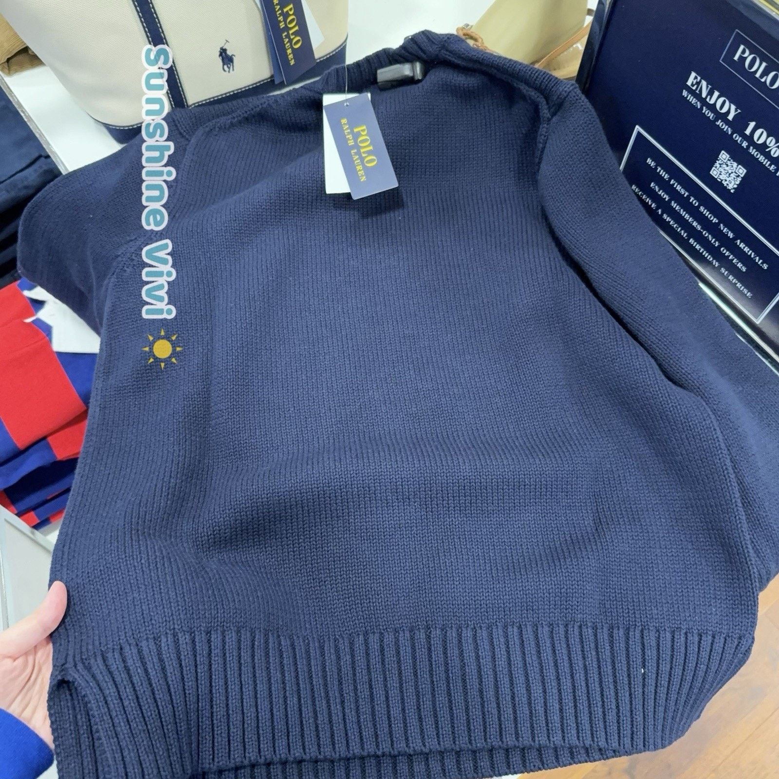 Ralph Lauren Purple Label NWT Ralph Lauren Women Bear Suit Crewneck Sweatshirt Navy S Size US S / EU 44-46 / 1 - 6 Thumbnail