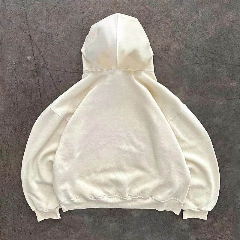 Japanese Brand × Vintage Beige street retro skull print cotton hoodie Size US L / EU 52-54 / 3 - 2 Thumbnail