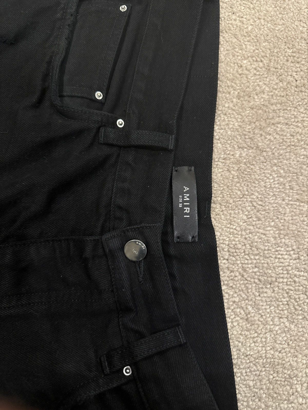 Amiri Amiri Black Staggered Straight Jeans Size US 32 / EU 48 - 11 Thumbnail