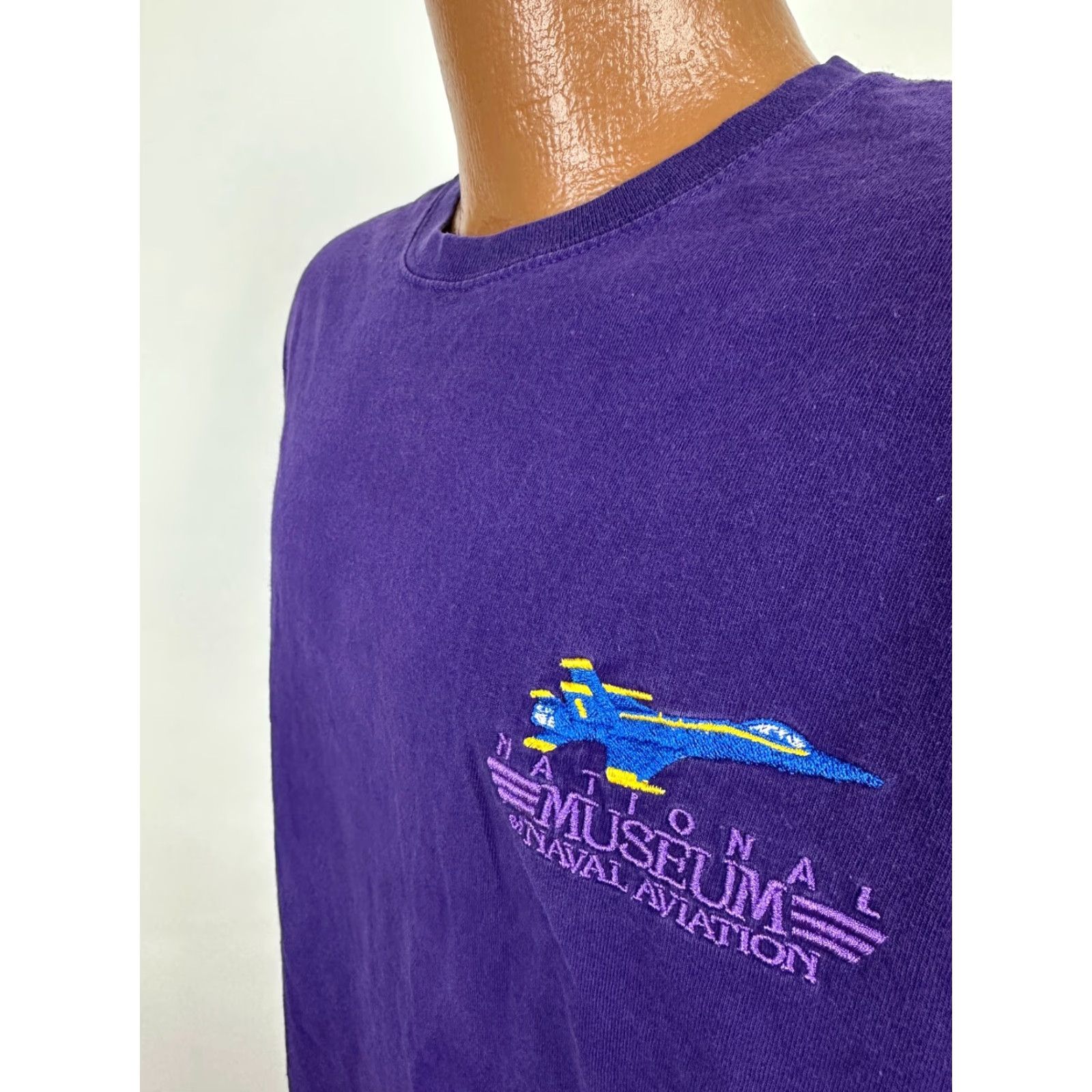 Gildan VINTAGE Gildan National Museum of Naval Aviation T-Shirt Men's XL Purple Military Outdoor Jersey 2000s Size US XL / EU 56 / 4 - 4 Thumbnail