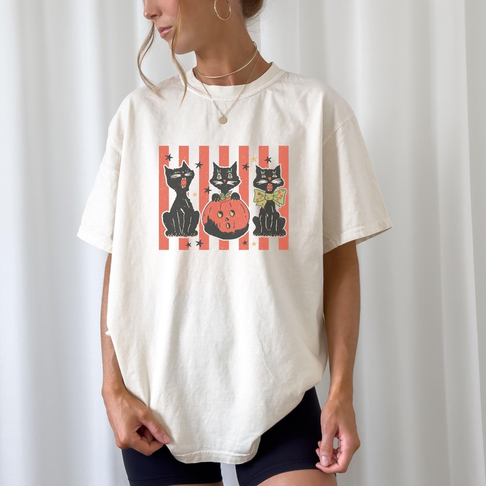 Designer × The Unbranded Brand Black Cat Retro Halloween Shirt Size M / US 6-8 / IT 42-44 - 1 Thumbnail