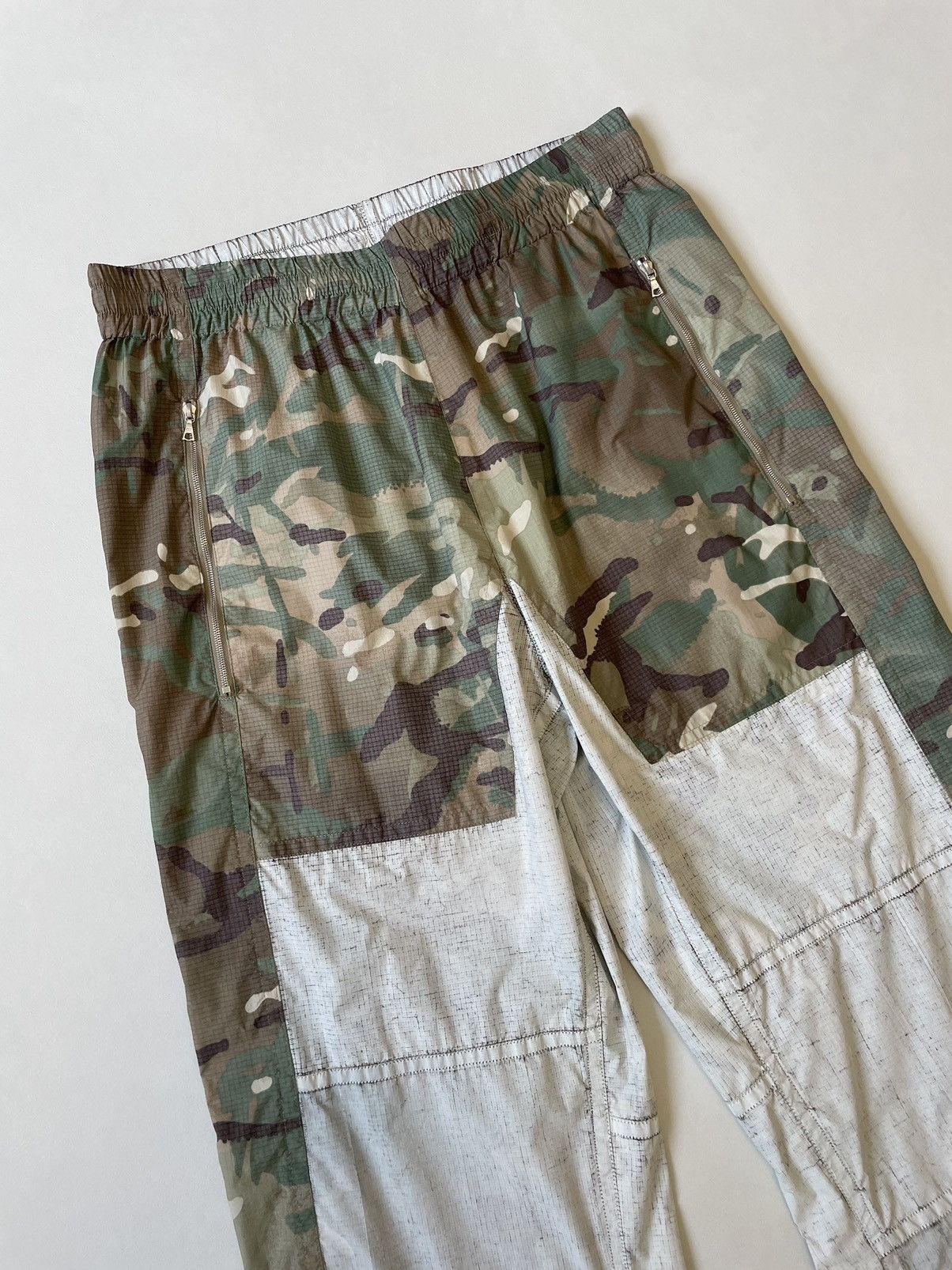 Dries Van Noten White Coated Camo Nylon Utility Trousers Size US 34 / EU 50 - 4 Thumbnail