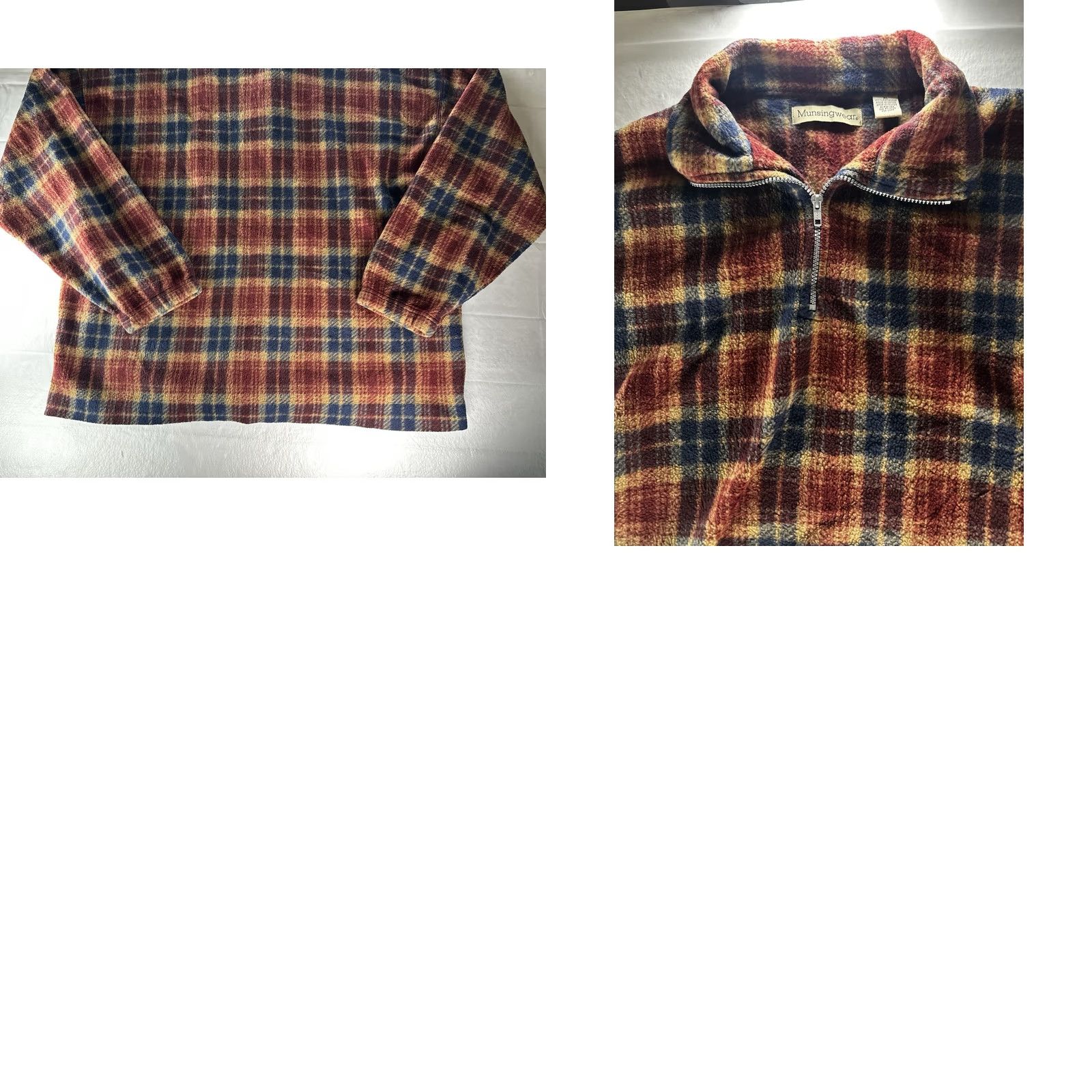 Vintage VINTAGE Munsingwear Sweater Mens XL Red Plaid Fleece 1/4 Zip Pullover Wool? Size US XL / EU 56 / 4 - 10 Thumbnail