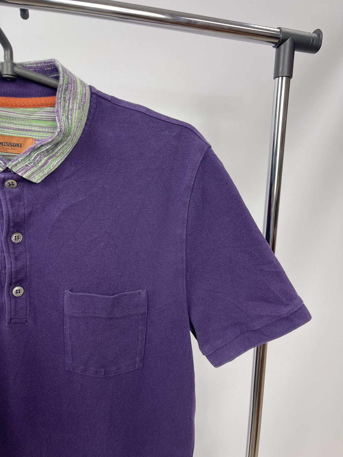 Missoni Mission Polo Shirt Size M Purple Logo Size US M / EU 48-50 / 2 - 2 Thumbnail