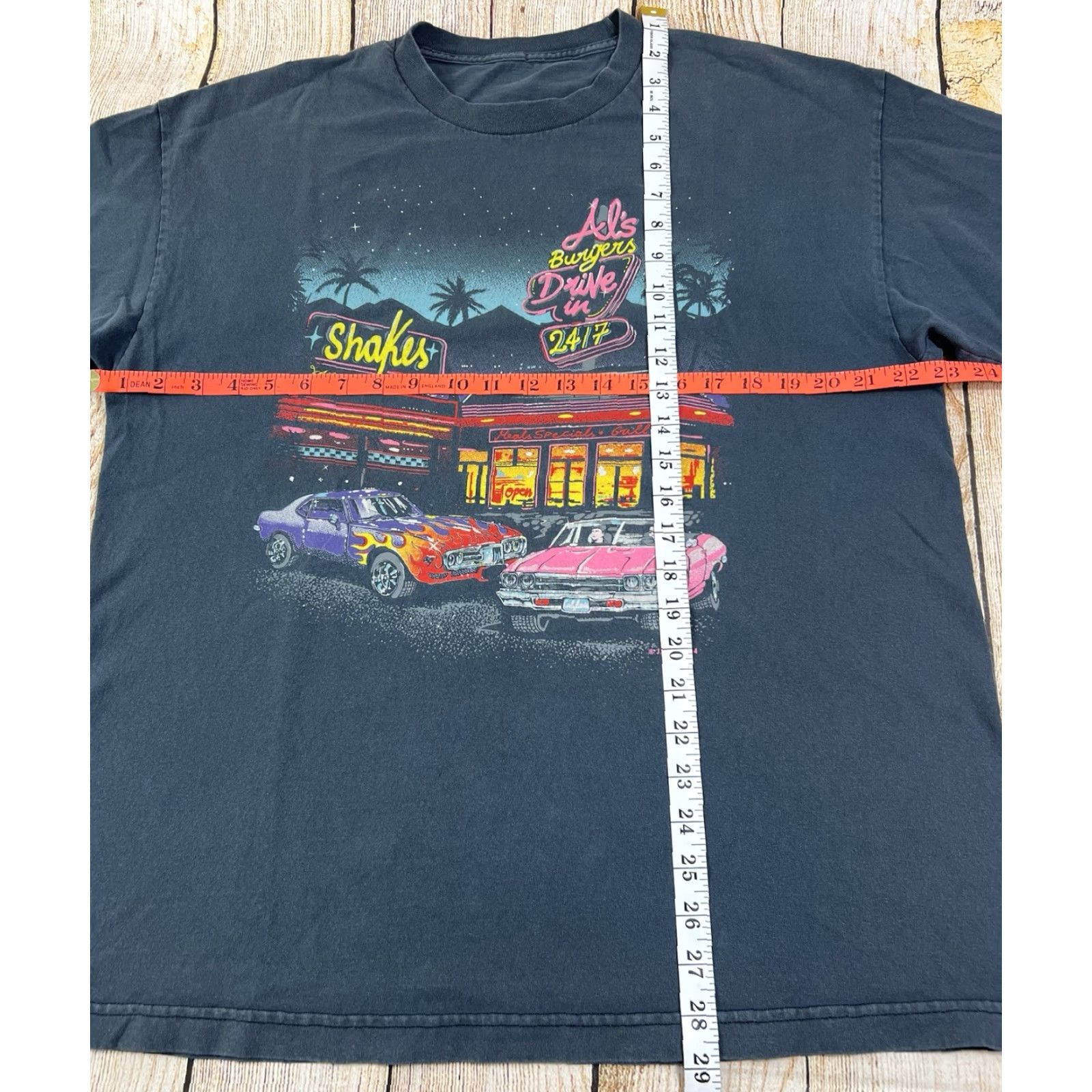 Vintage VINTAGE J Galt T-Shirt Short Sleeve Crew Neck 1984 Al's Burgers Drive In Graphic Black XL Men Size US XL / EU 56 / 4 - 6 Thumbnail
