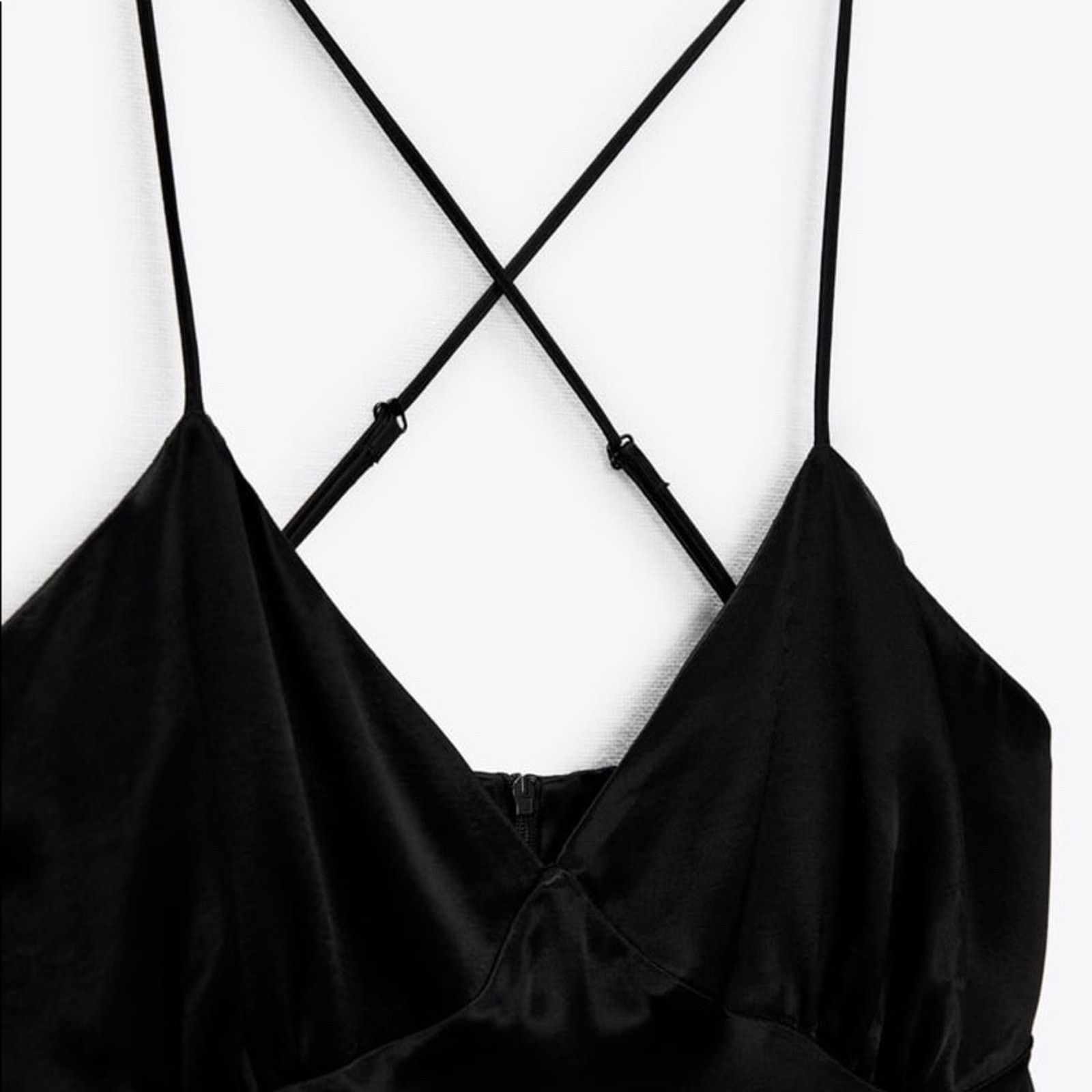 Zara ZARA FRINGED SLIP DRESS BLACK Size XS / US 0-2 / IT 36-38 - 13 Thumbnail