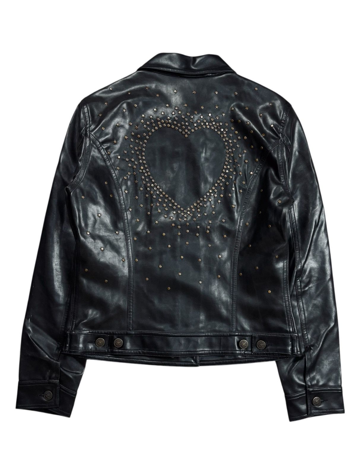 Moschino 1990s Moschino - Archive Studded Love Leather Jacket Size US M / EU 48-50 / 2 - 1 Thumbnail