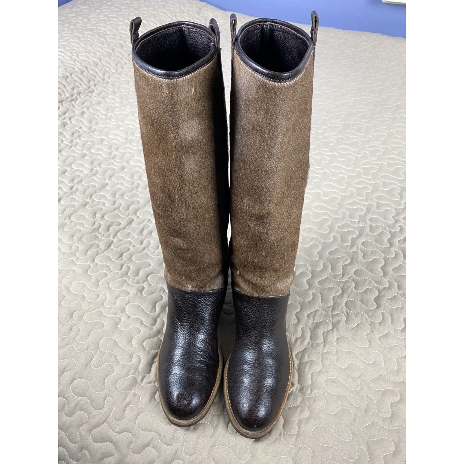 Skin VINTAGE Gunex Made In Italy Deer Skin Fur Hide Leather Riding Boots Womens Sz 6 Brown Fur Upper Lining Boots Womens US 6 Mens? Size US 6 / IT 36 - 4 Thumbnail