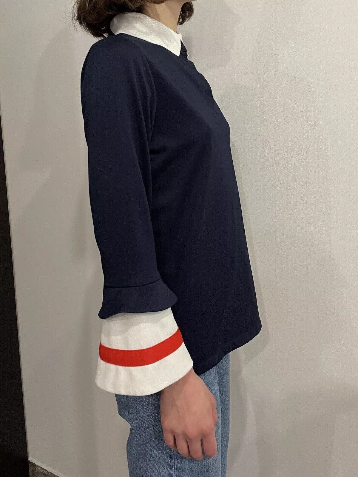 Ganni DDP Ganni Naoki Polo Shirt Jersey Long Sleeve Top Size XS / US 0-2 / IT 36-38 - 4 Thumbnail