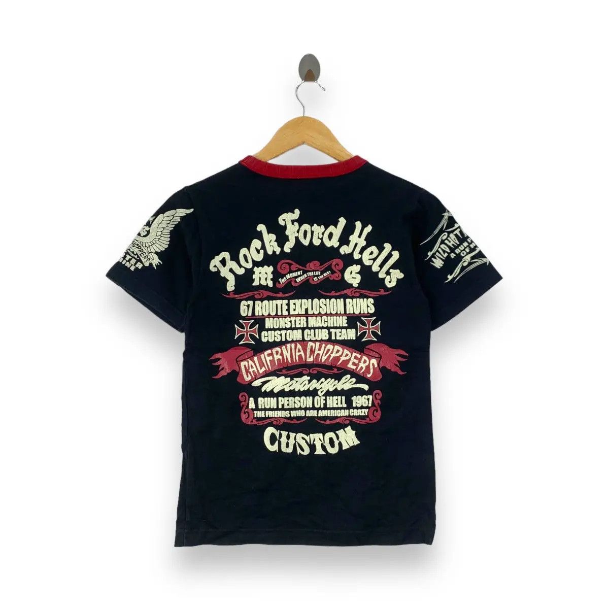 Vintage Vintage MWS ROCK FORD HELLS Motorcycle Tee Shirt Size US XS / EU 42 / 0 - 3 Thumbnail