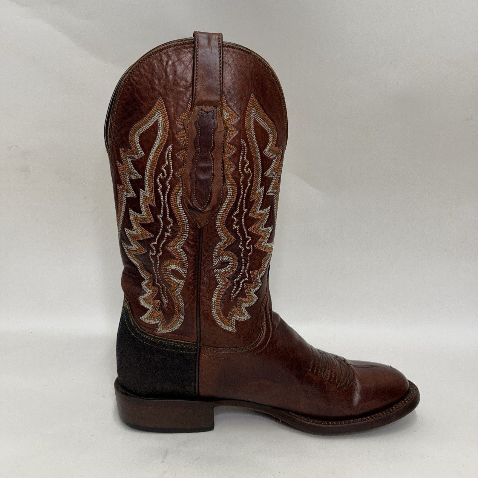 Lucchese Lucchese Shark Skin Square Toe Cowboy Boots “Brown” Size US 8 / EU 41 - 9 Thumbnail