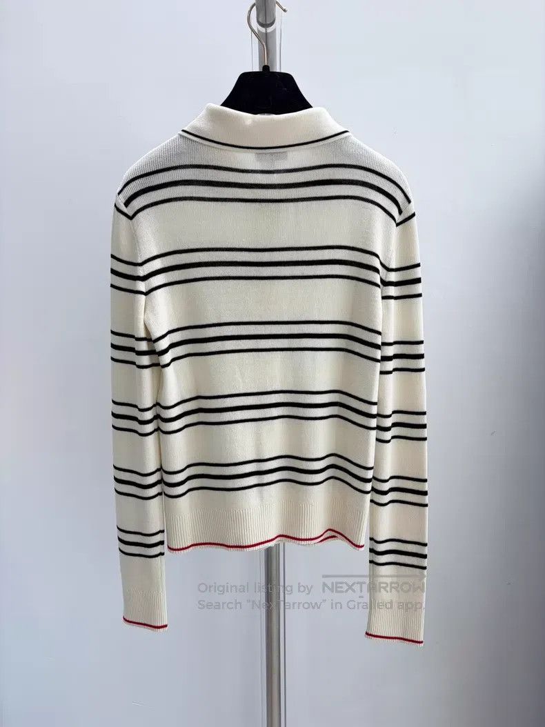 Chanel Chanel Striped knitted polo small cardigan coat Size XXS / US 00 / IT 34 - 2 Thumbnail