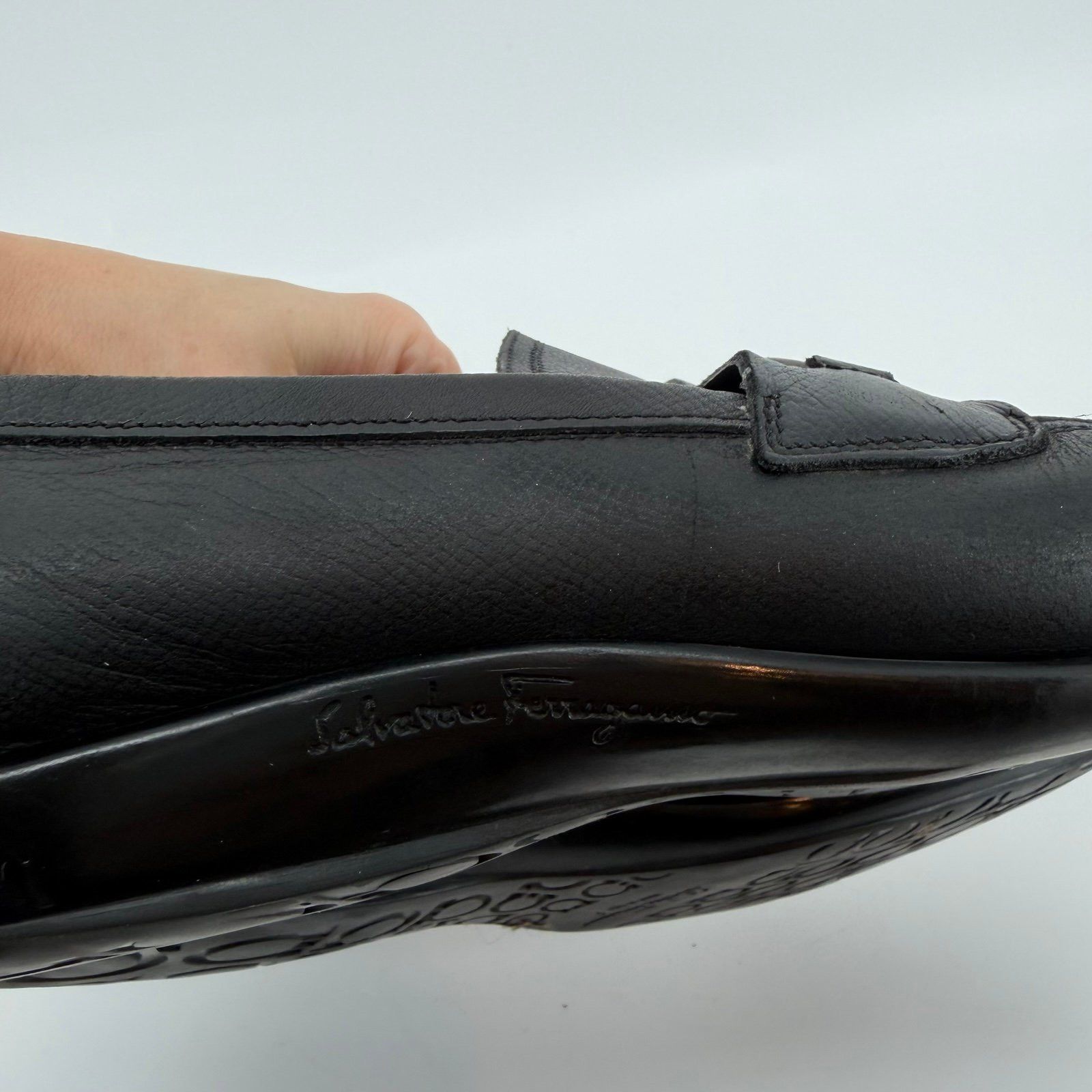 Salvatore Ferragamo Salvatore Ferragamo Men Size 9.5 Black Leather Horsebit Loa Size US 9.5 / EU 42-43 - 7 Thumbnail
