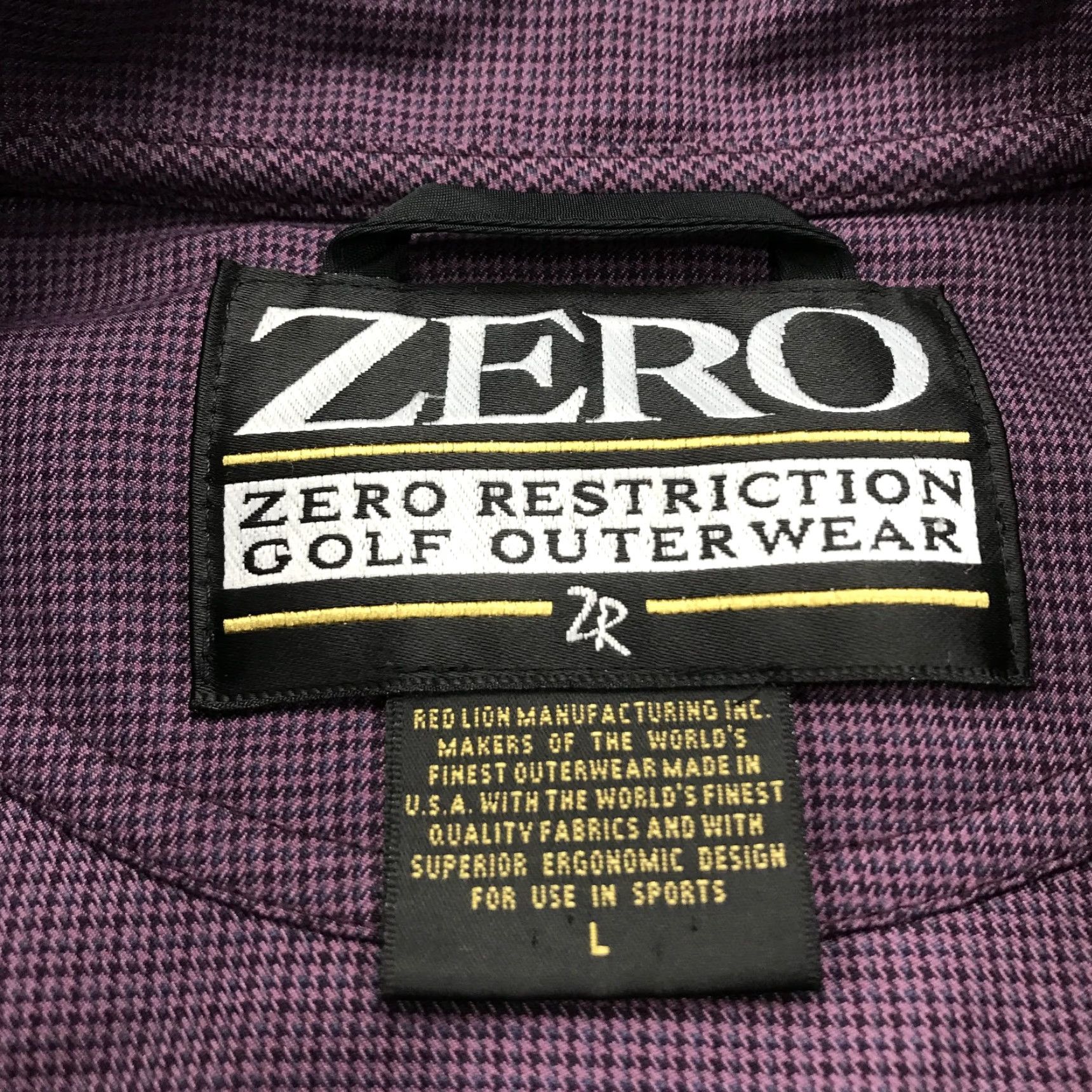 Vintage Cape Kidnappers Golf Jacket Mens Large Purple Check Zero Restriction Windbreaker Size US L / EU 52-54 / 3 - 4 Thumbnail