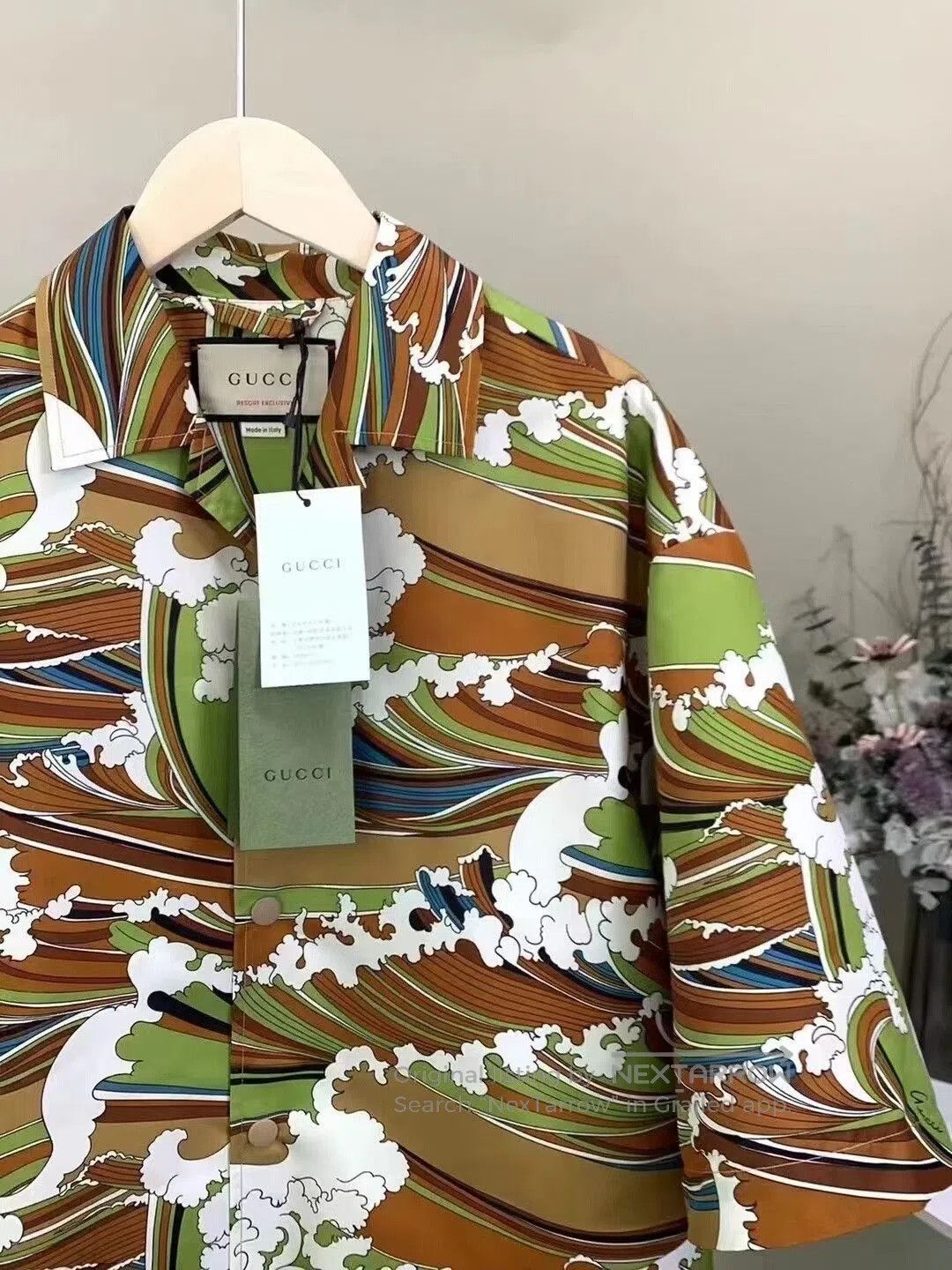Gucci GUCCI Waves Print Fabric Shirt. Size US M / EU 48-50 / 2 - 3 Thumbnail