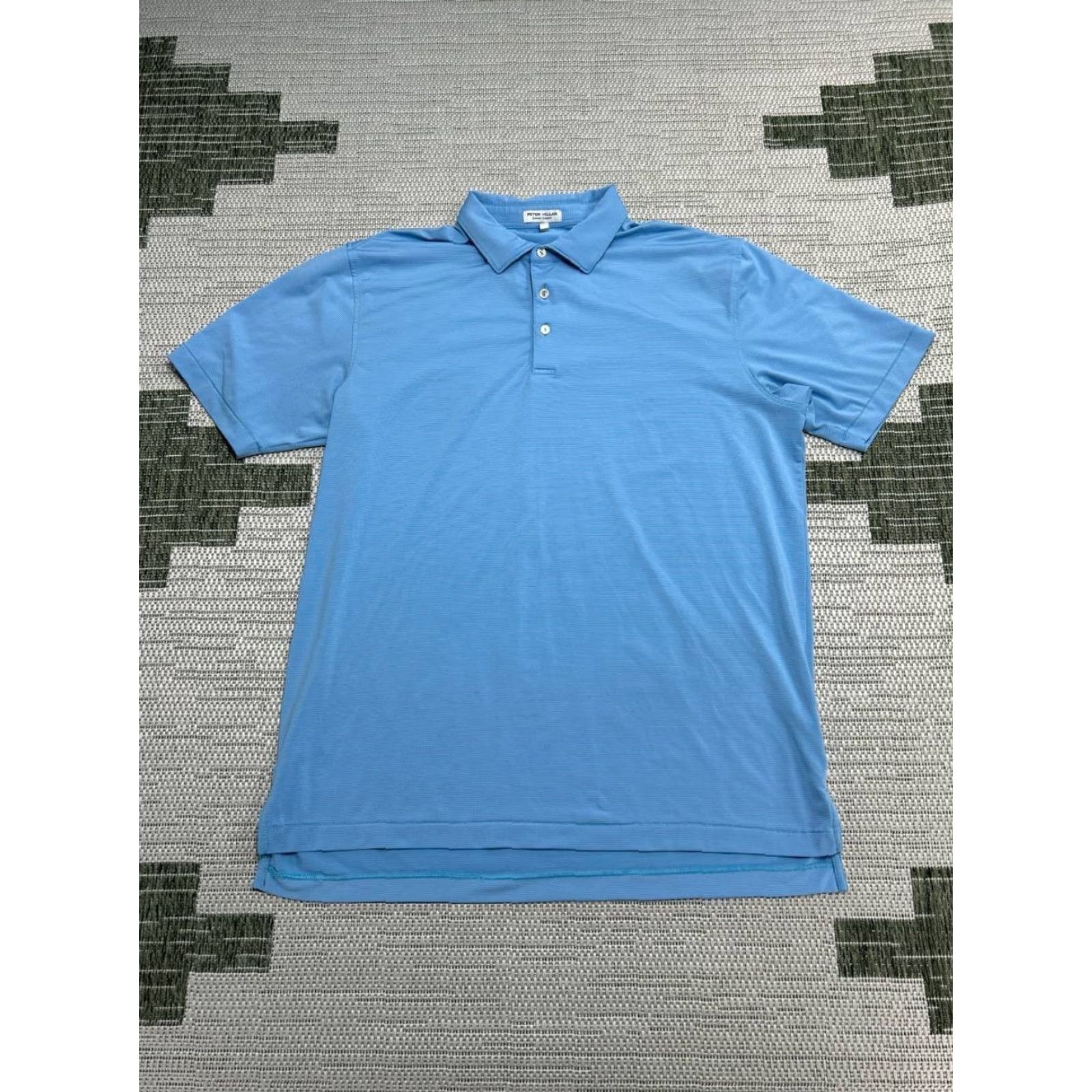 Peter Millar Peter Millar Summer Comfort Polo Shirts Mens Large Blue Striped Stretch Collared Shirt Size US L / EU 52-54 / 3 - 2 Thumbnail