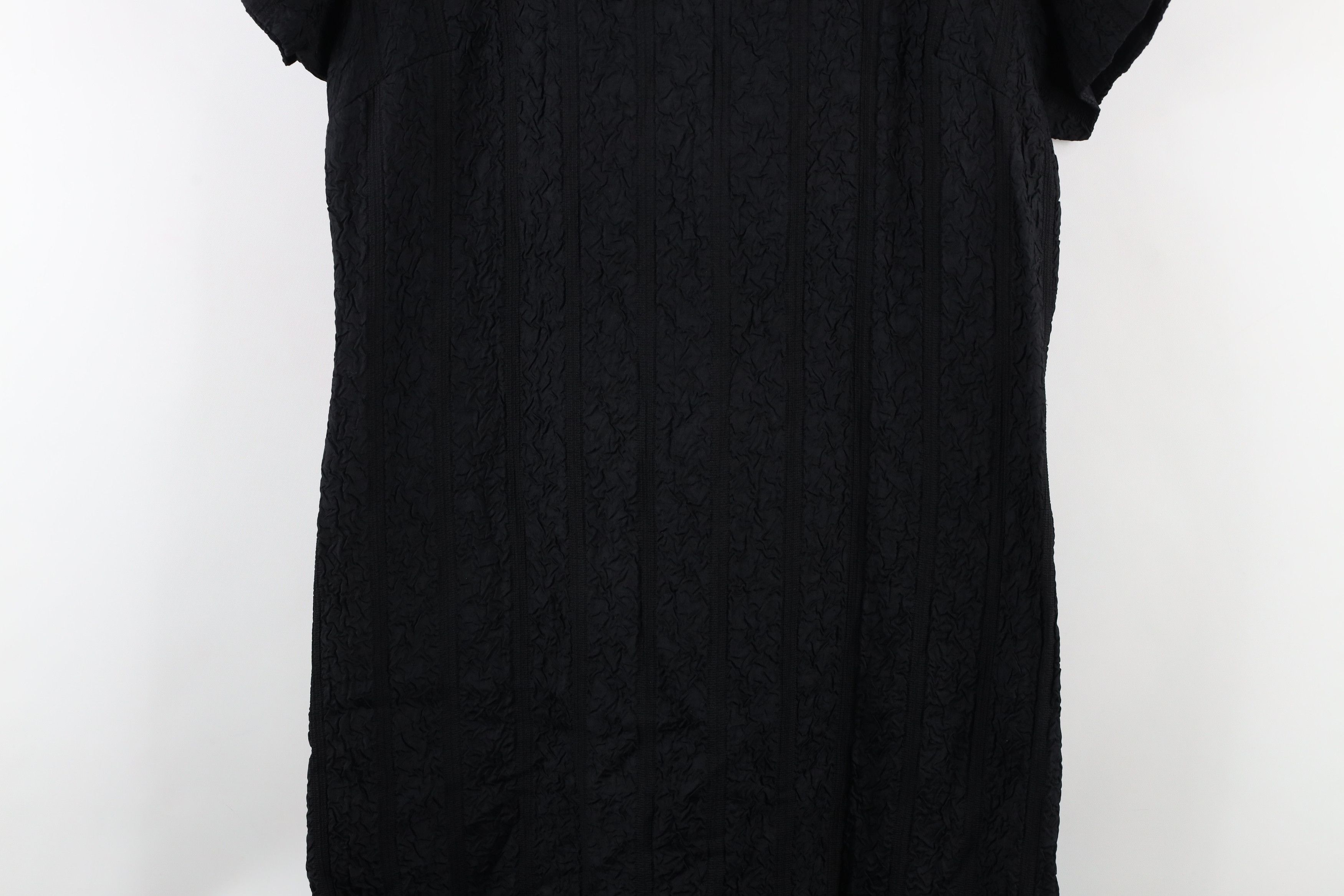 Vintage Vintage 50s 60s Mod Short Sleeve Sheath Dress Black LBD USA Size L / US 10 / IT 46 - 3 Thumbnail