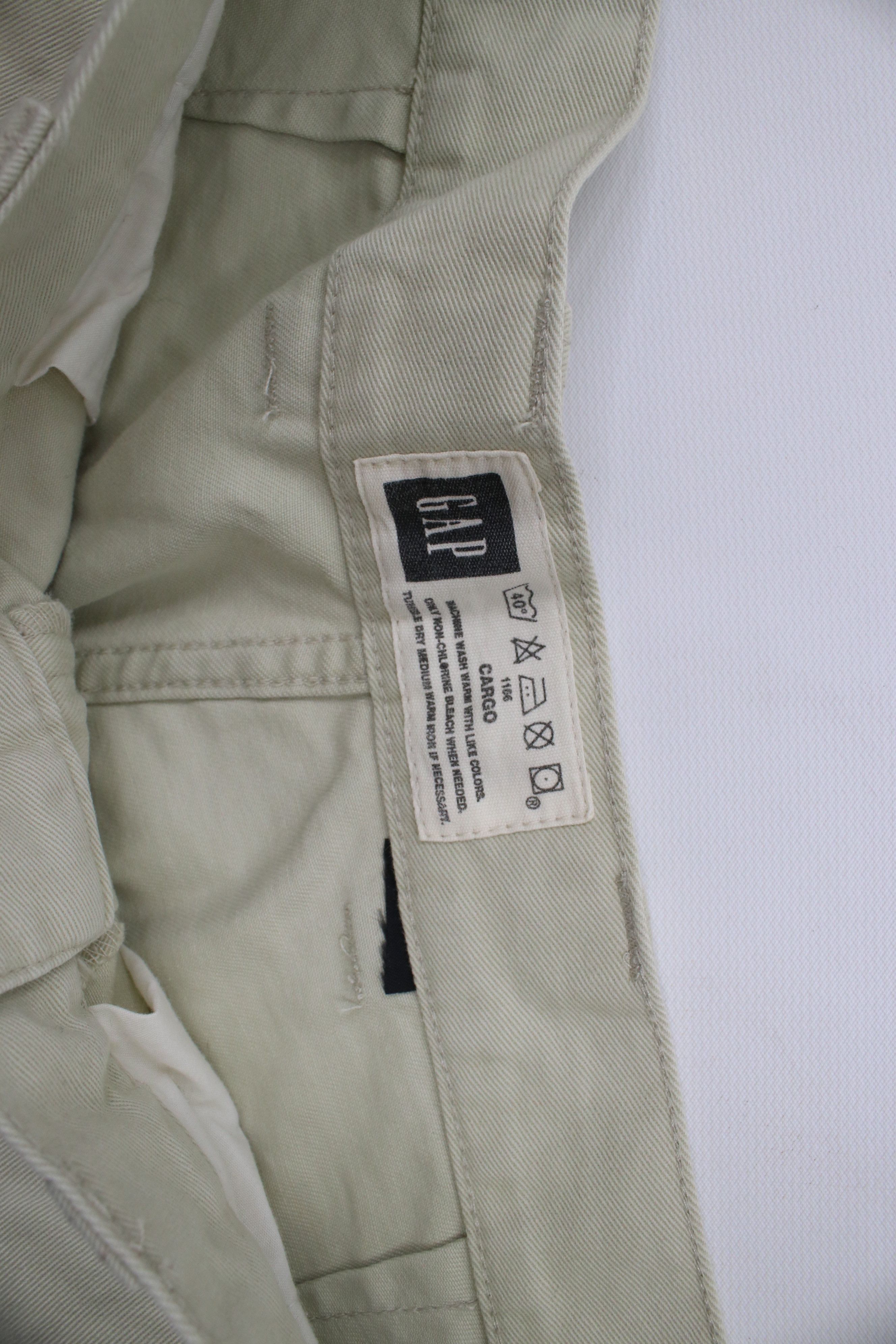 Gap × Vintage Vintage 90s Y2K Gap Baggy Wide Leg Cargo Pants Beige Cotton Size US 30 / EU 46 - 7 Thumbnail