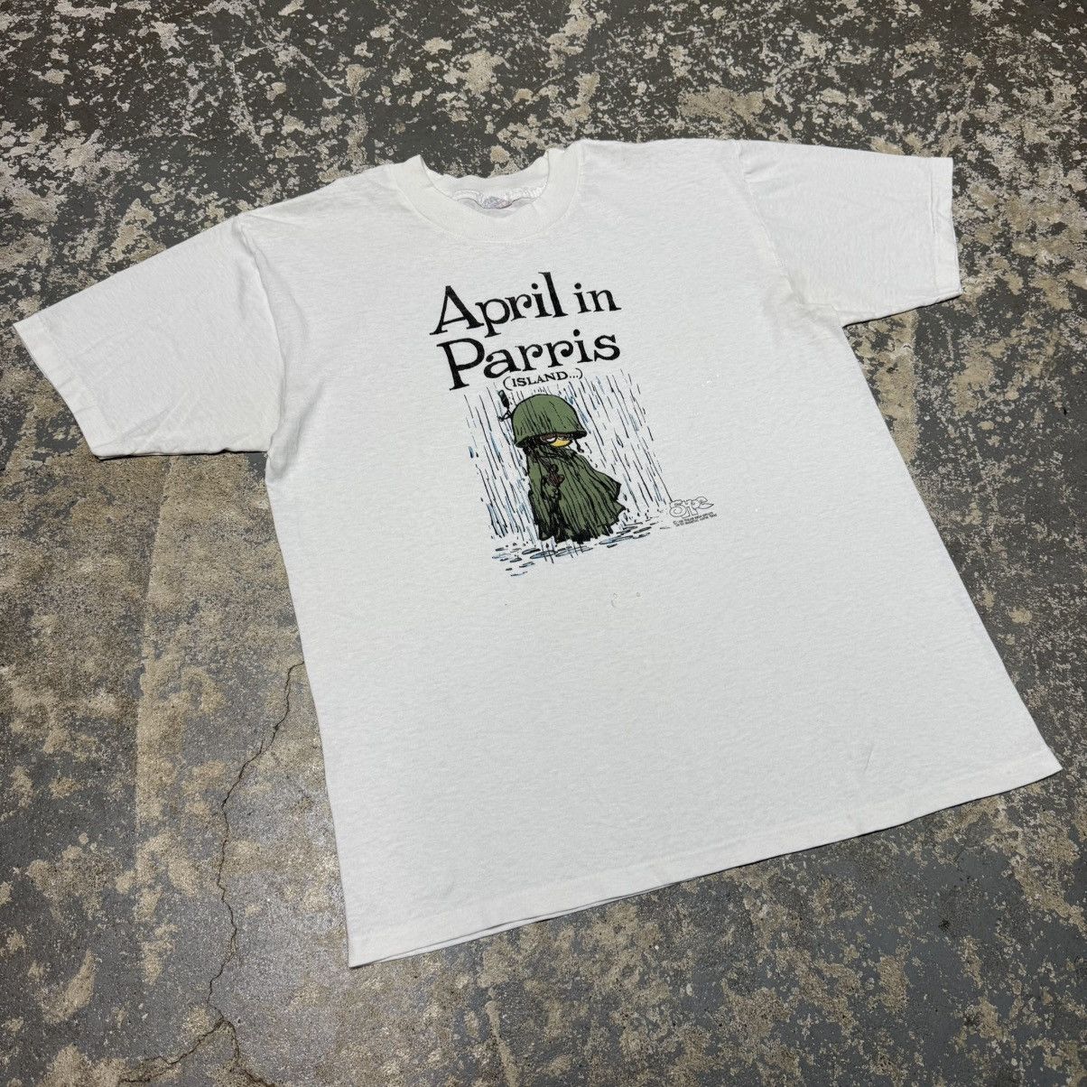 Vintage Vintage April In Parris (Island) Funny 1986 Shoe Graphic Tsh Size US L / EU 52-54 / 3 - 2 Thumbnail