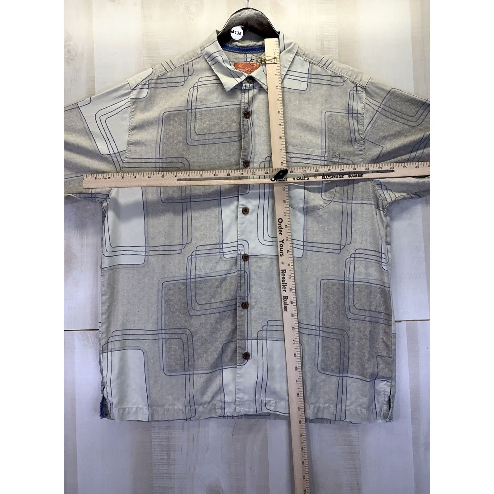 Tommy Bahama Tommy Bahama Shirt Mens L Silk Geometric Button Front Casual Beach Wool? [Note: This line is incorrect and will be adjusted in final answer.] Size US L / EU 52-54 / 3 - 4 Thumbnail