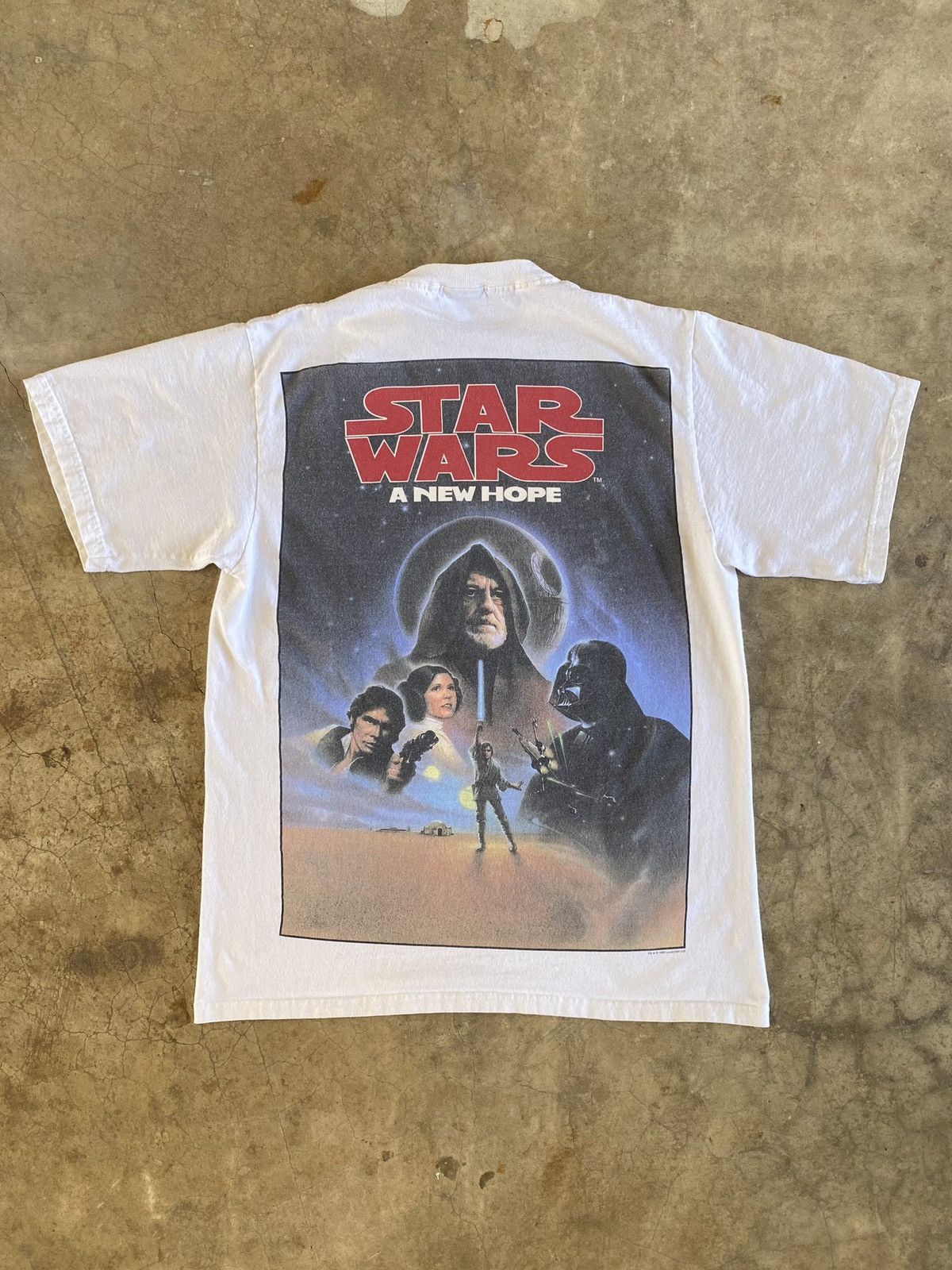 image of 1995 Vintage Star Wars A New Hope Promo Tee Size L in White, Men's